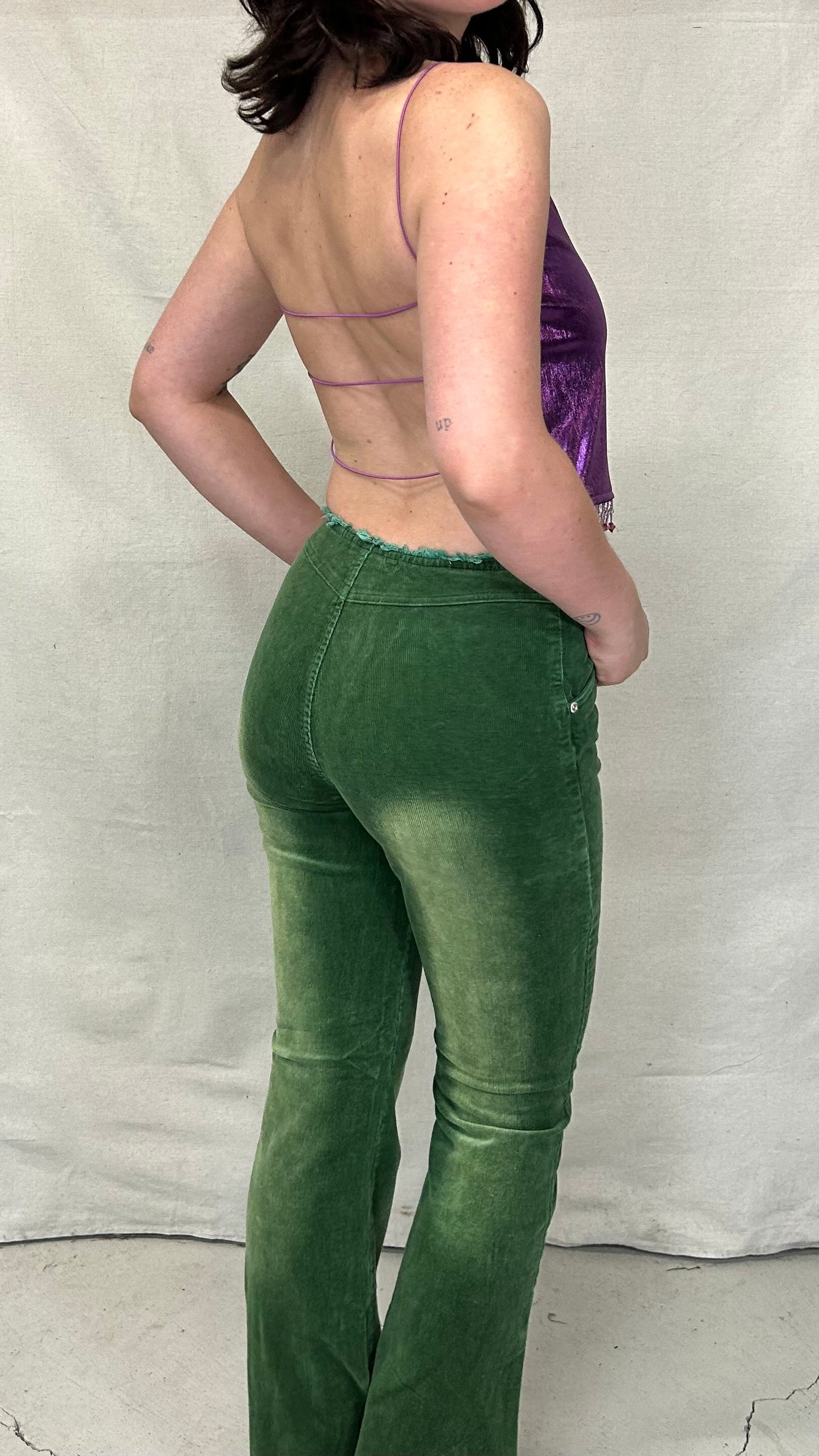 90s shiny backless party top