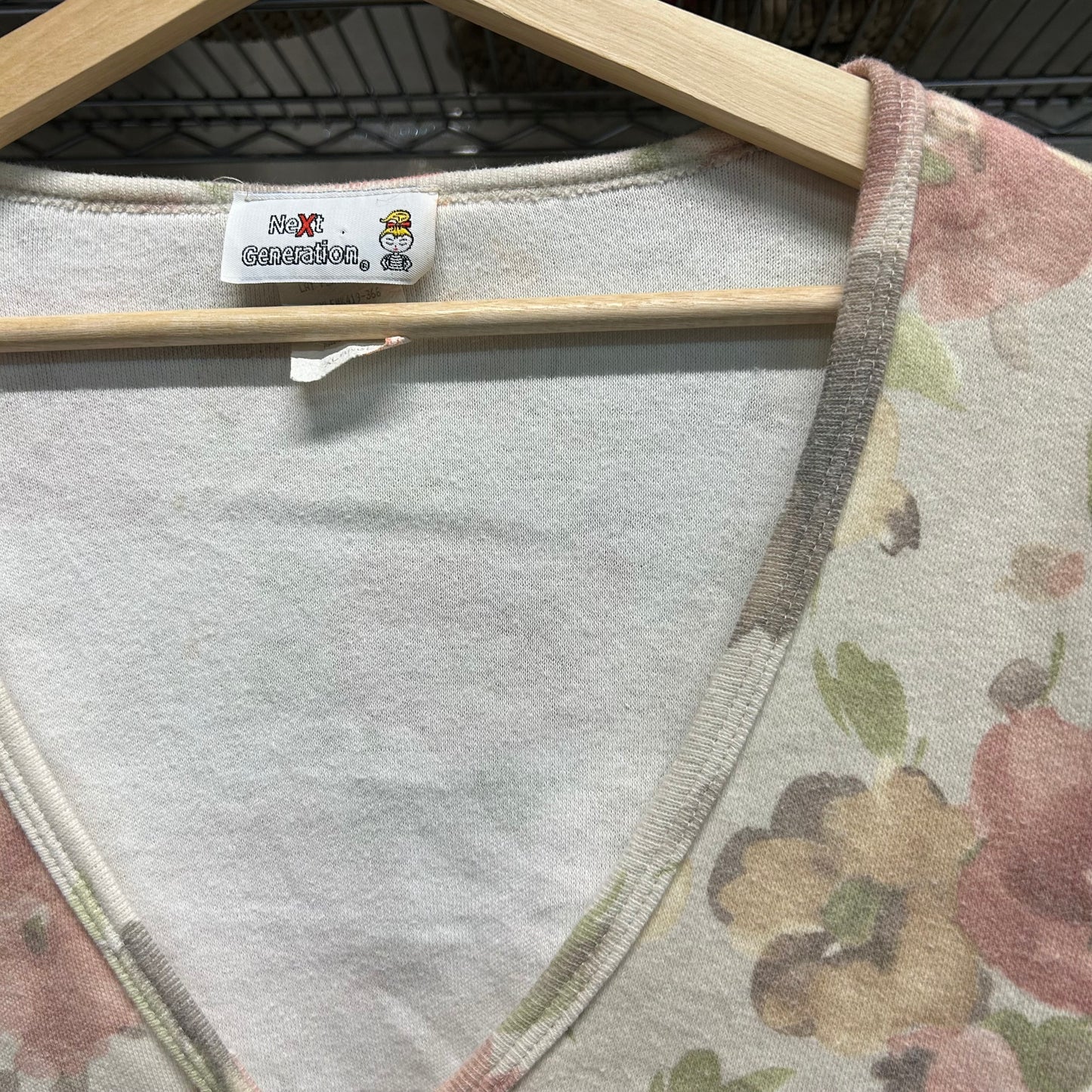 90s floral cropped cardigan