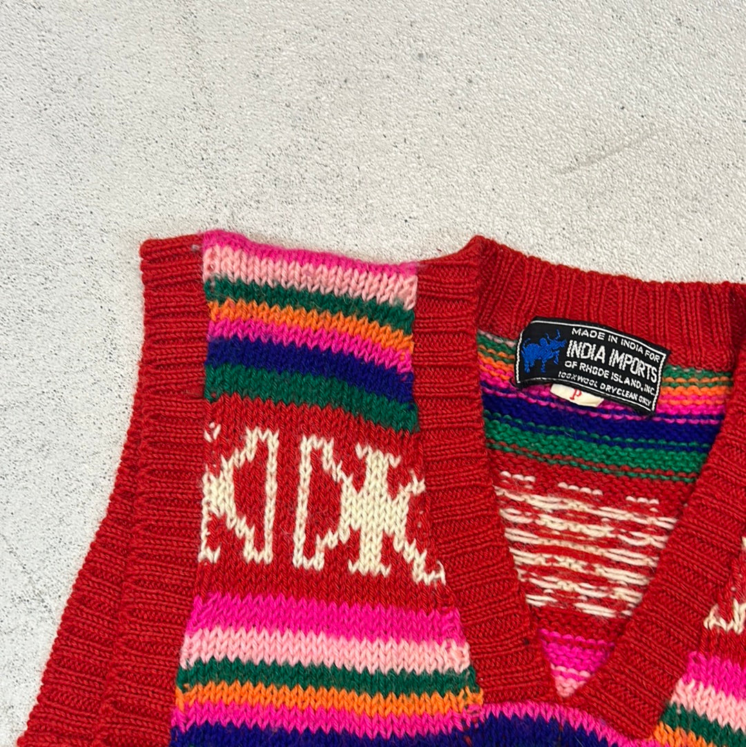 1980s printed sweater vest