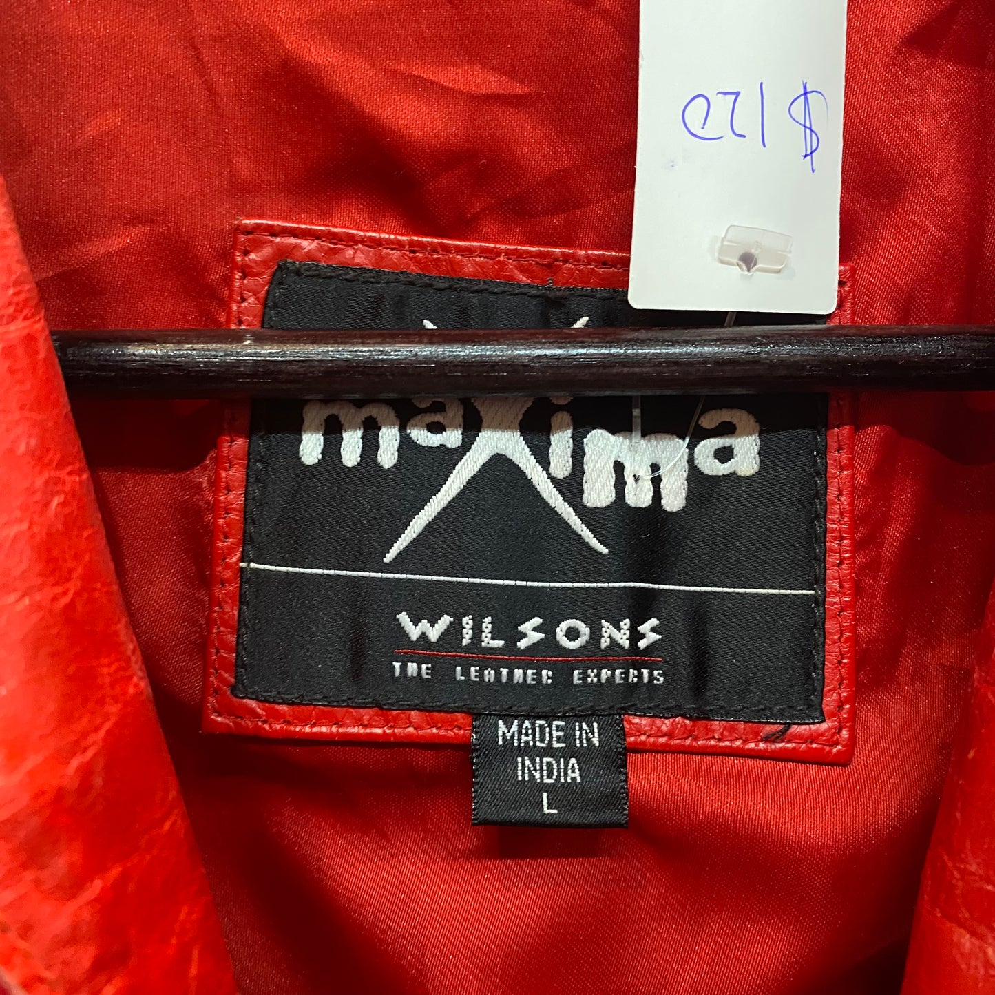 Vintage 1990s wilson maxima red leather biker jacket