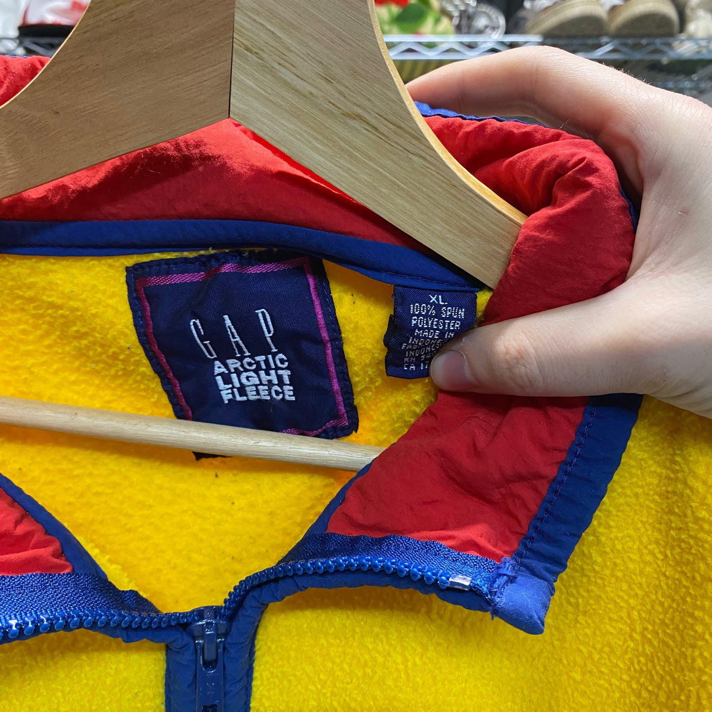 90s gap arctic light colour blocked fleece