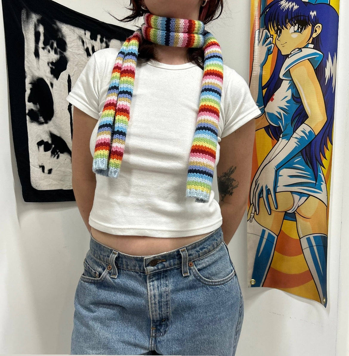 90s gap striped scarf