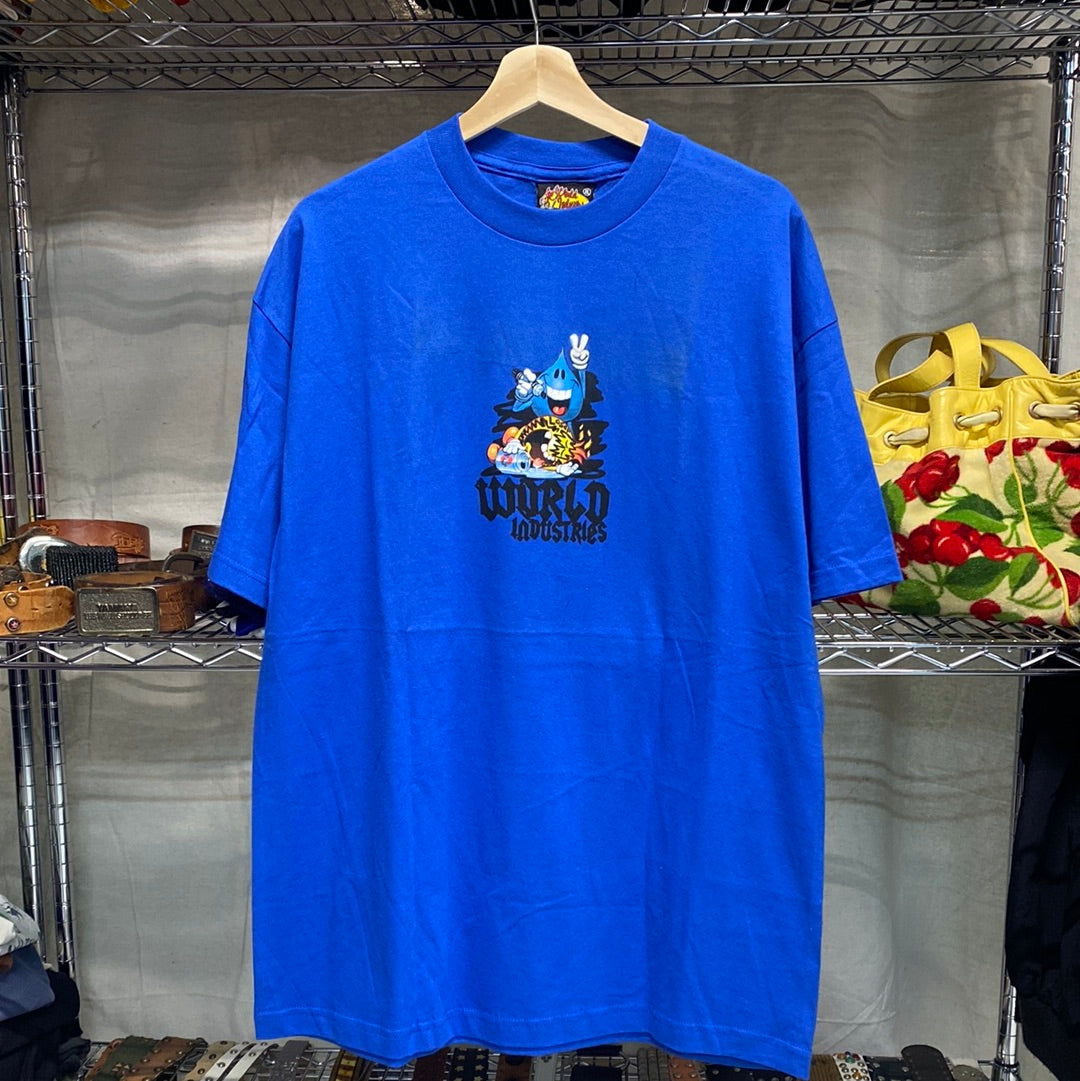 Vintage world industries flame boy and wet willy skate tee