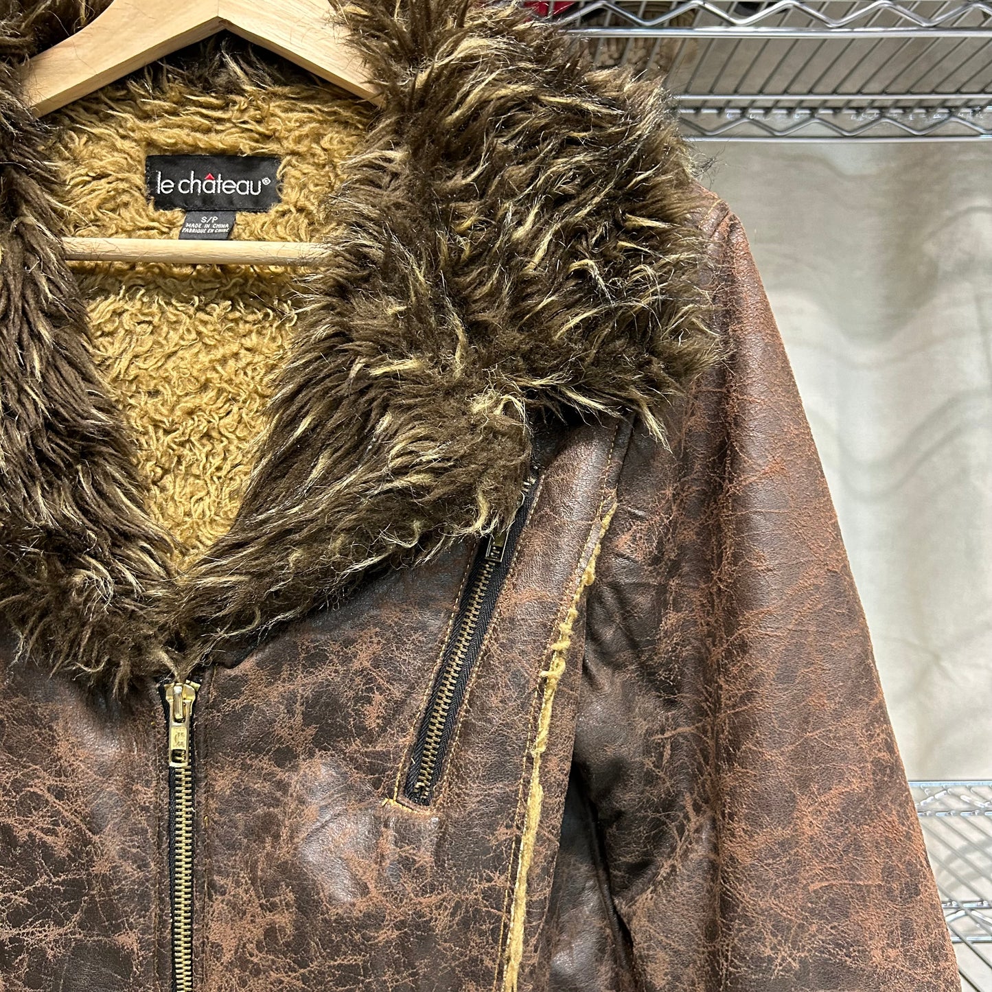 Late 90s le chateau faux fur trim jacket