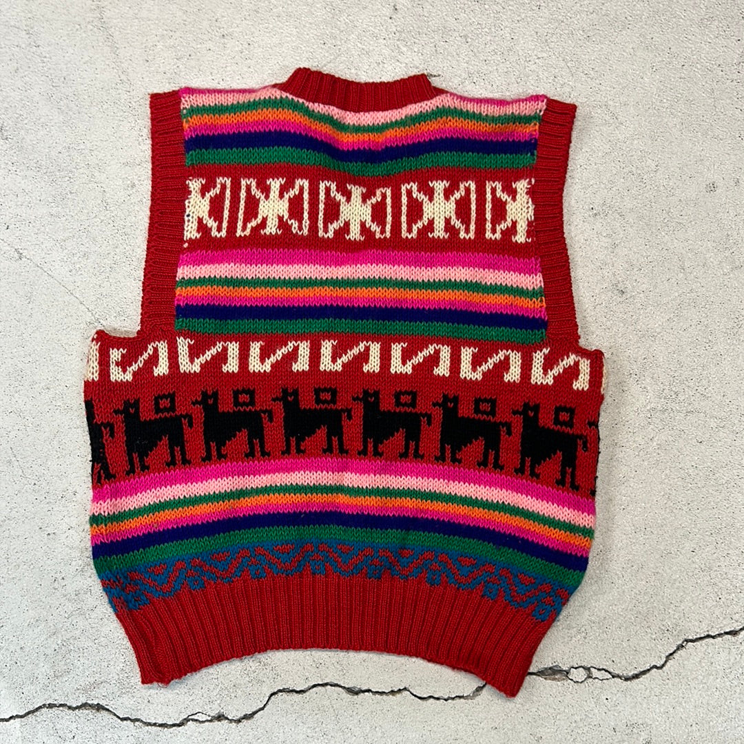 1980s printed sweater vest