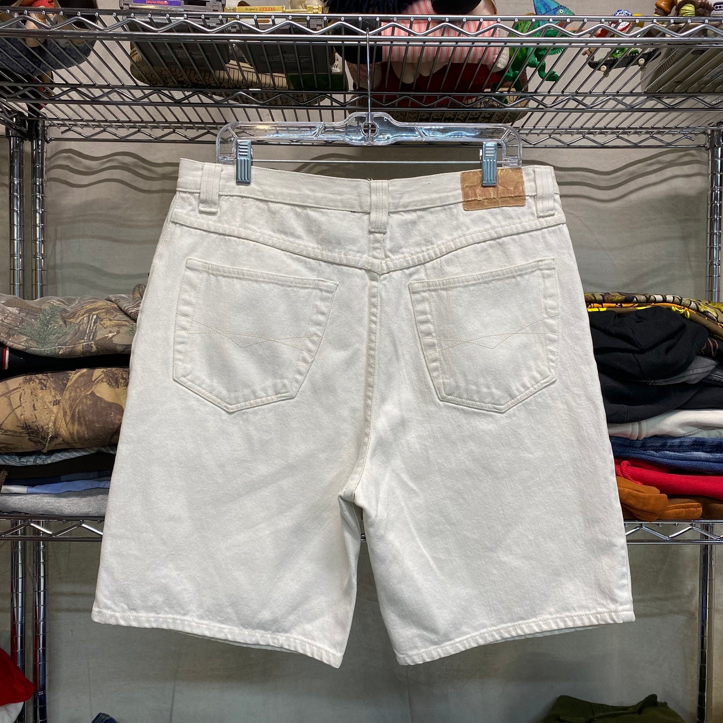 90s baggy white denim short