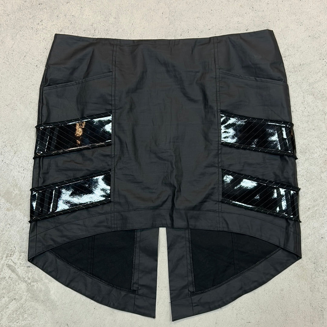 90s plastik wrap cyber goth skirt