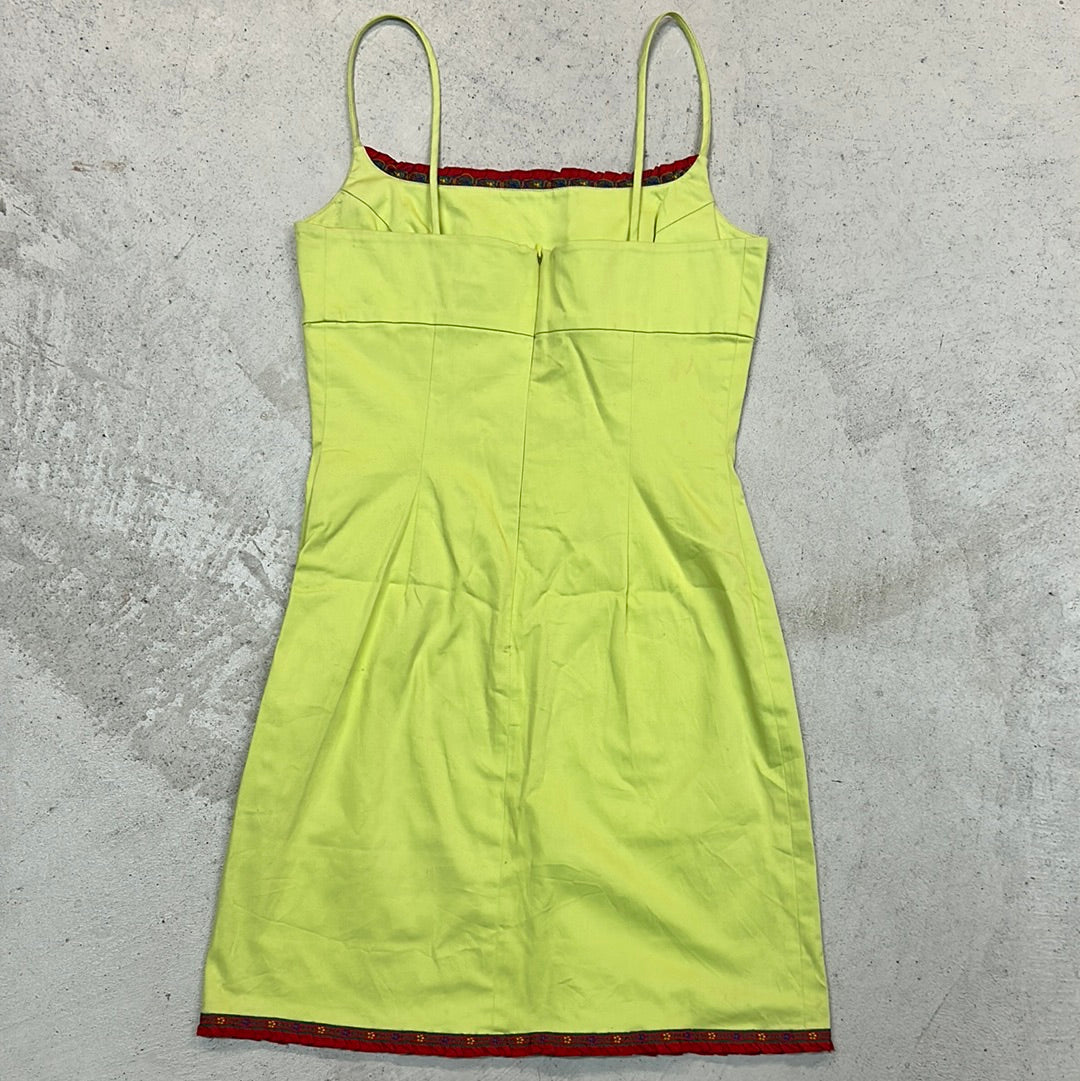 90s green body con dress