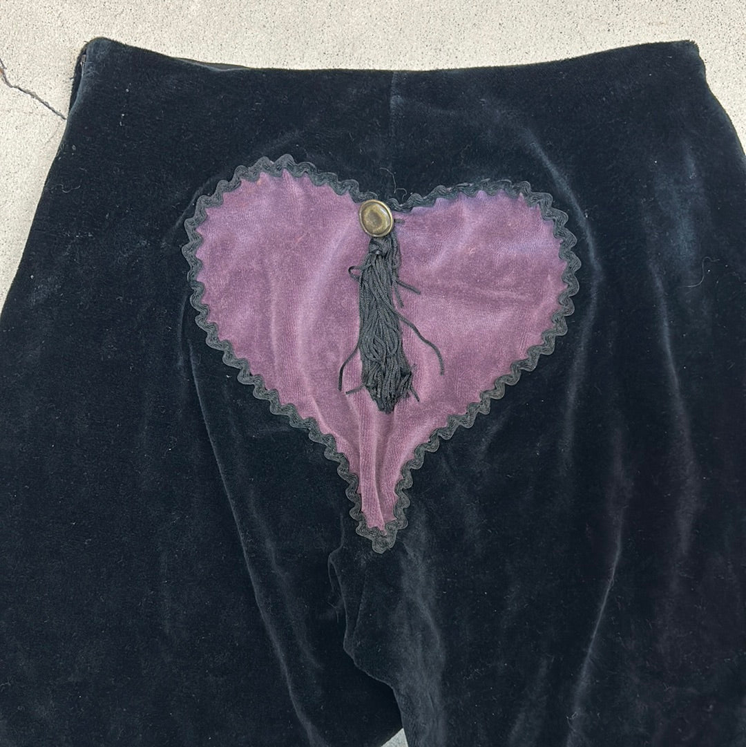 Deadstock late 1980s/90s velvet heart bum shorts
