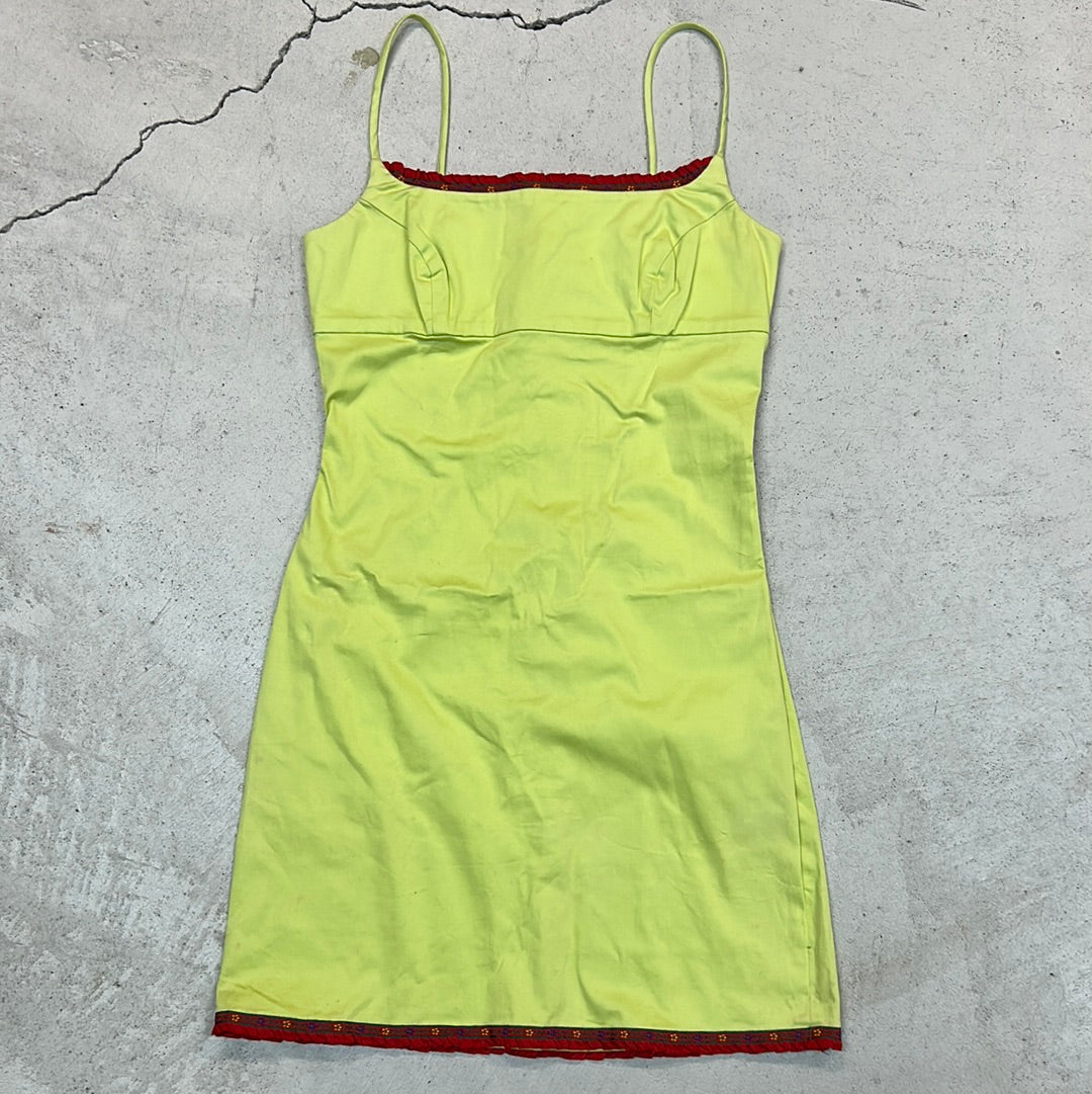 90s green body con dress