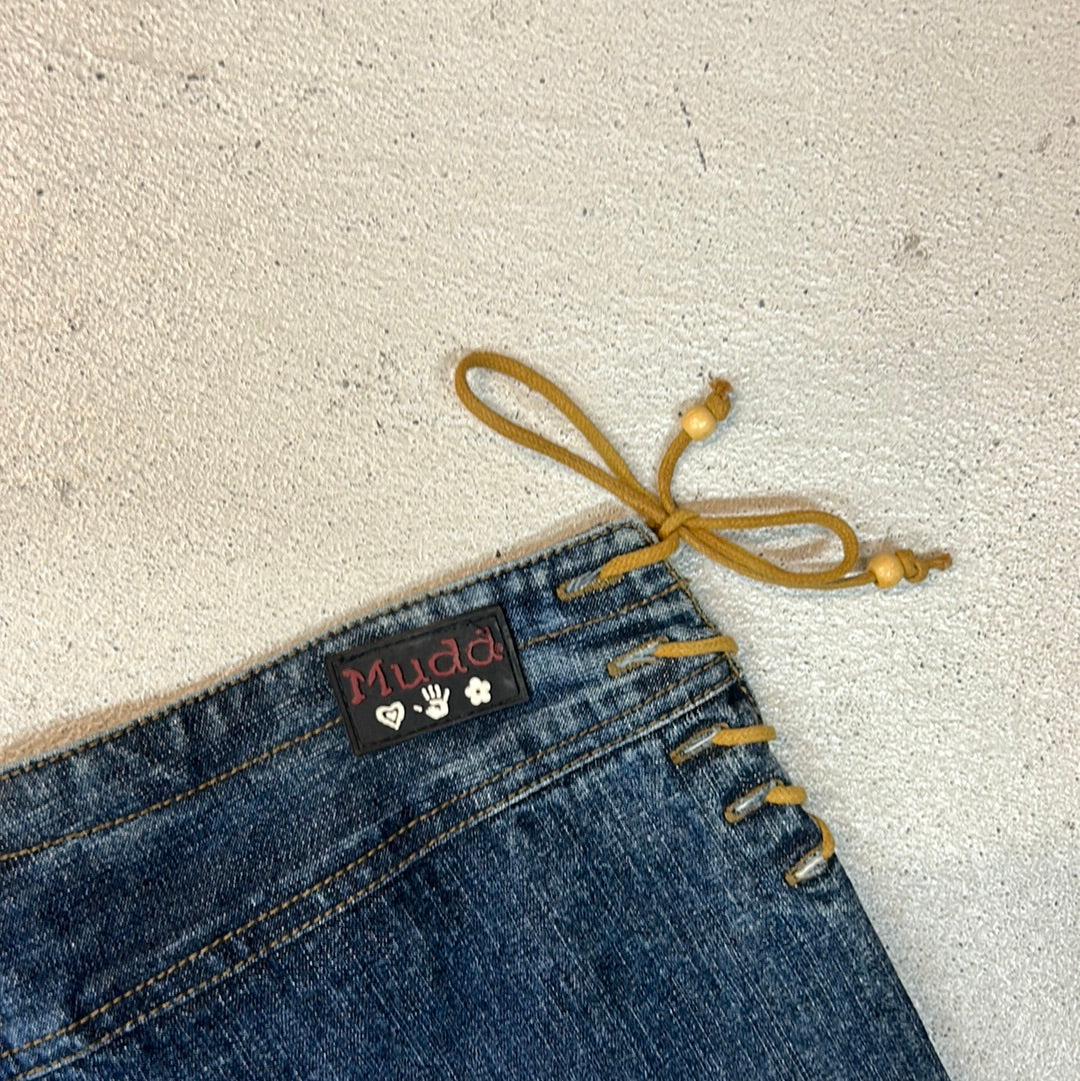 90s mudd lace up denim shorts