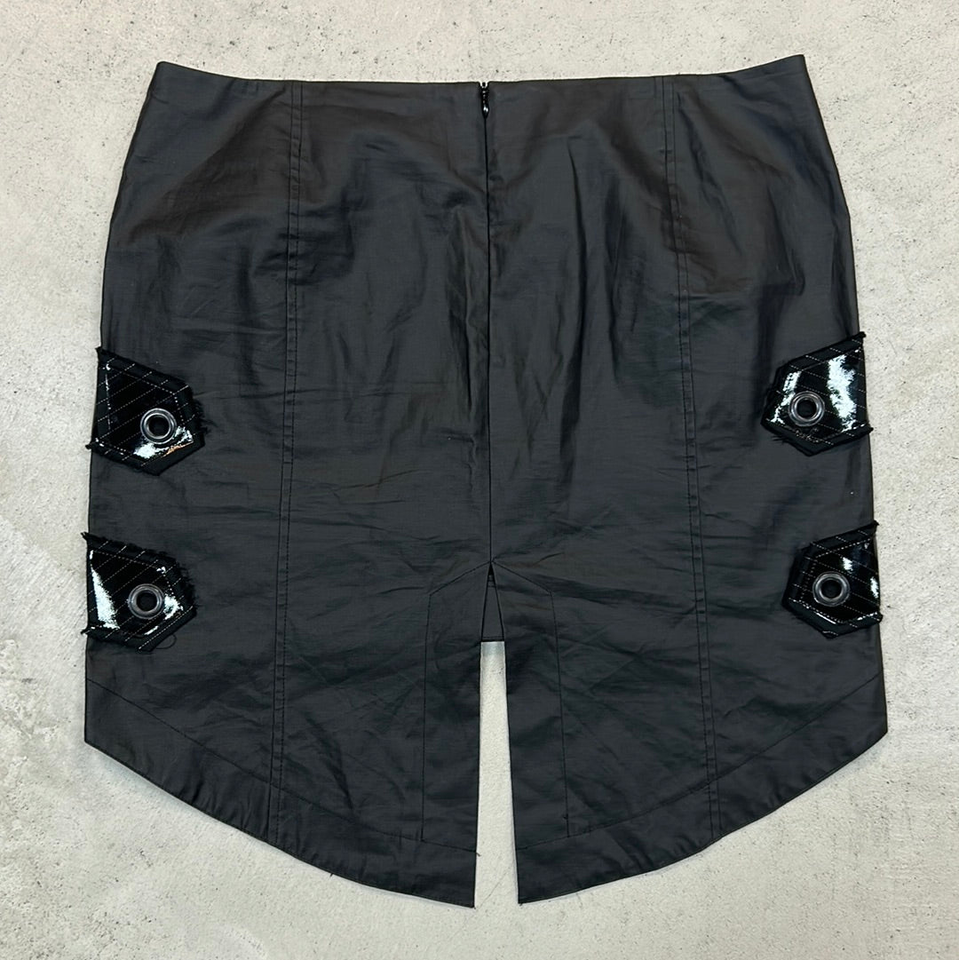 90s plastik wrap cyber goth skirt