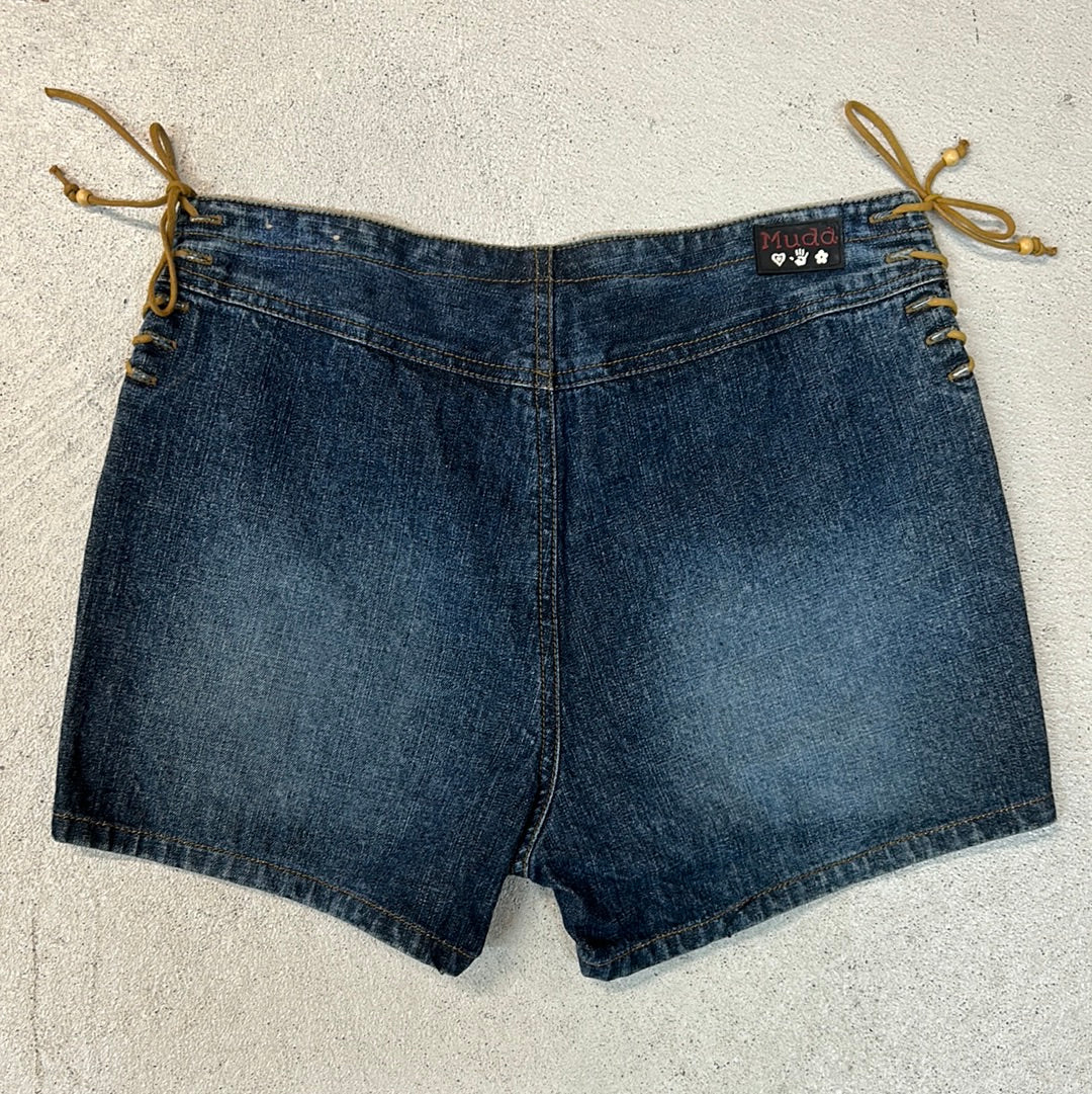 90s mudd lace up denim shorts