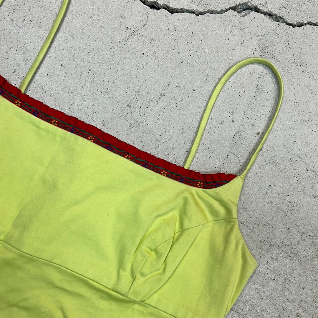 90s green body con dress