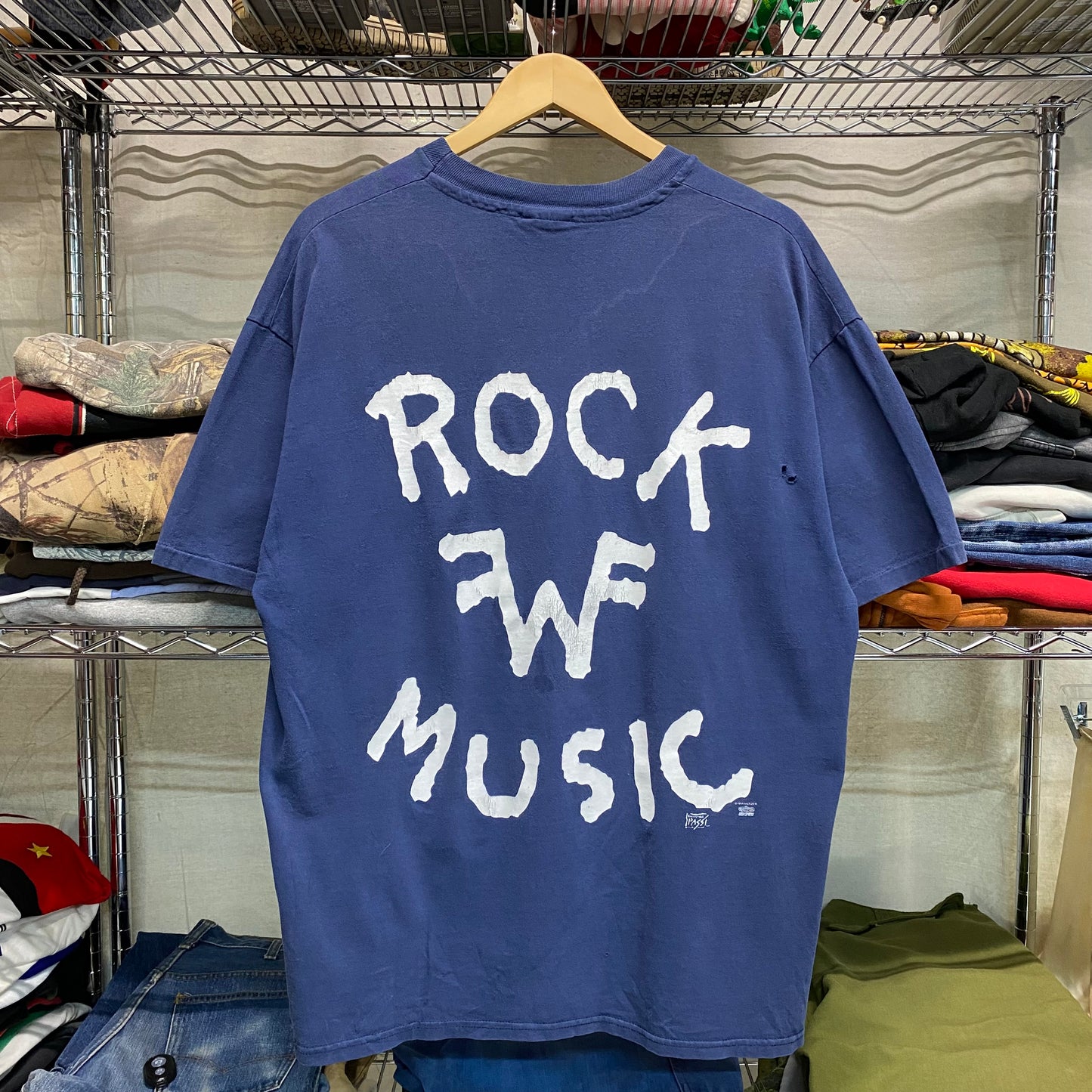 1994 weezer blue album “rock music” tee