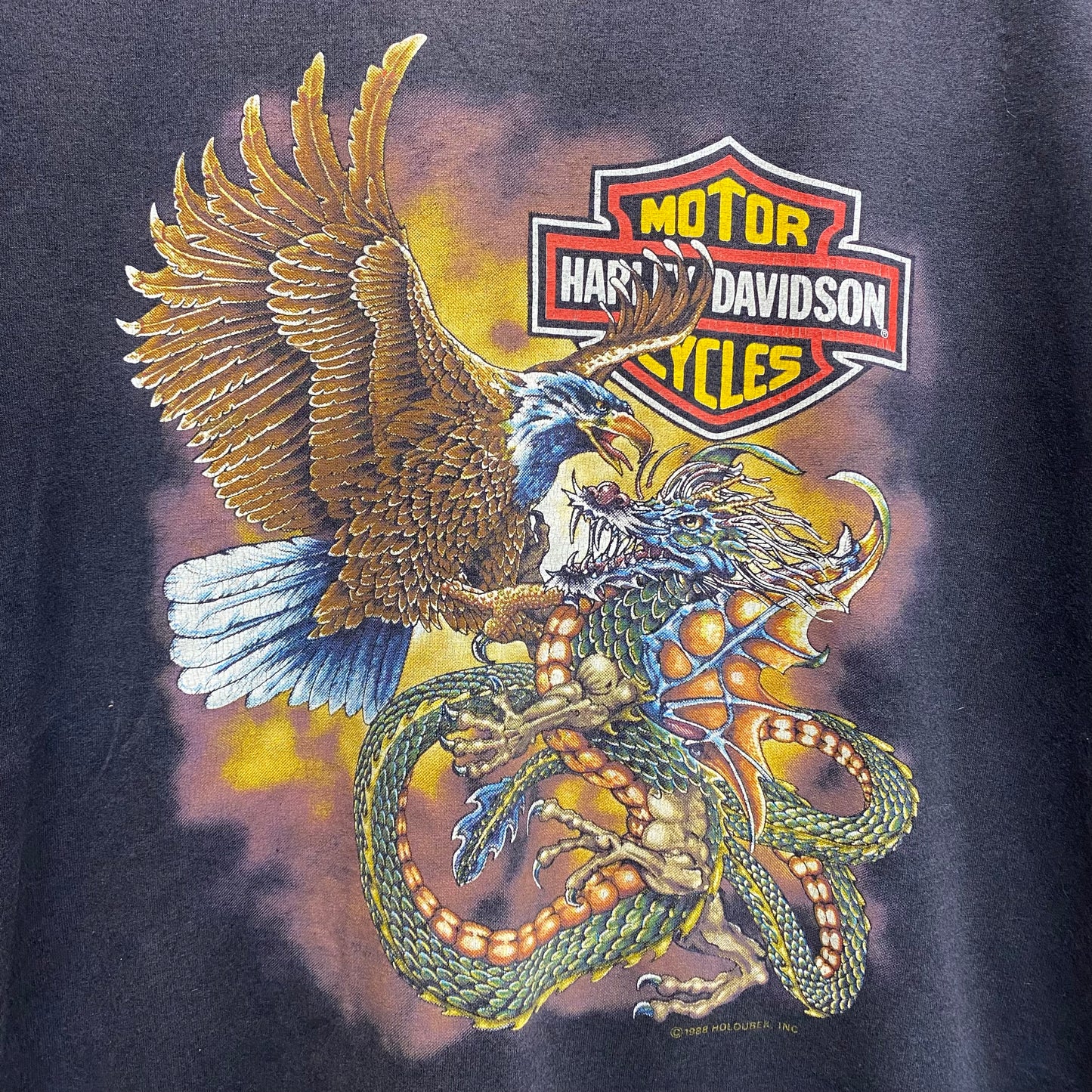 1988 harley davidson dragon vs eagle tshirt
