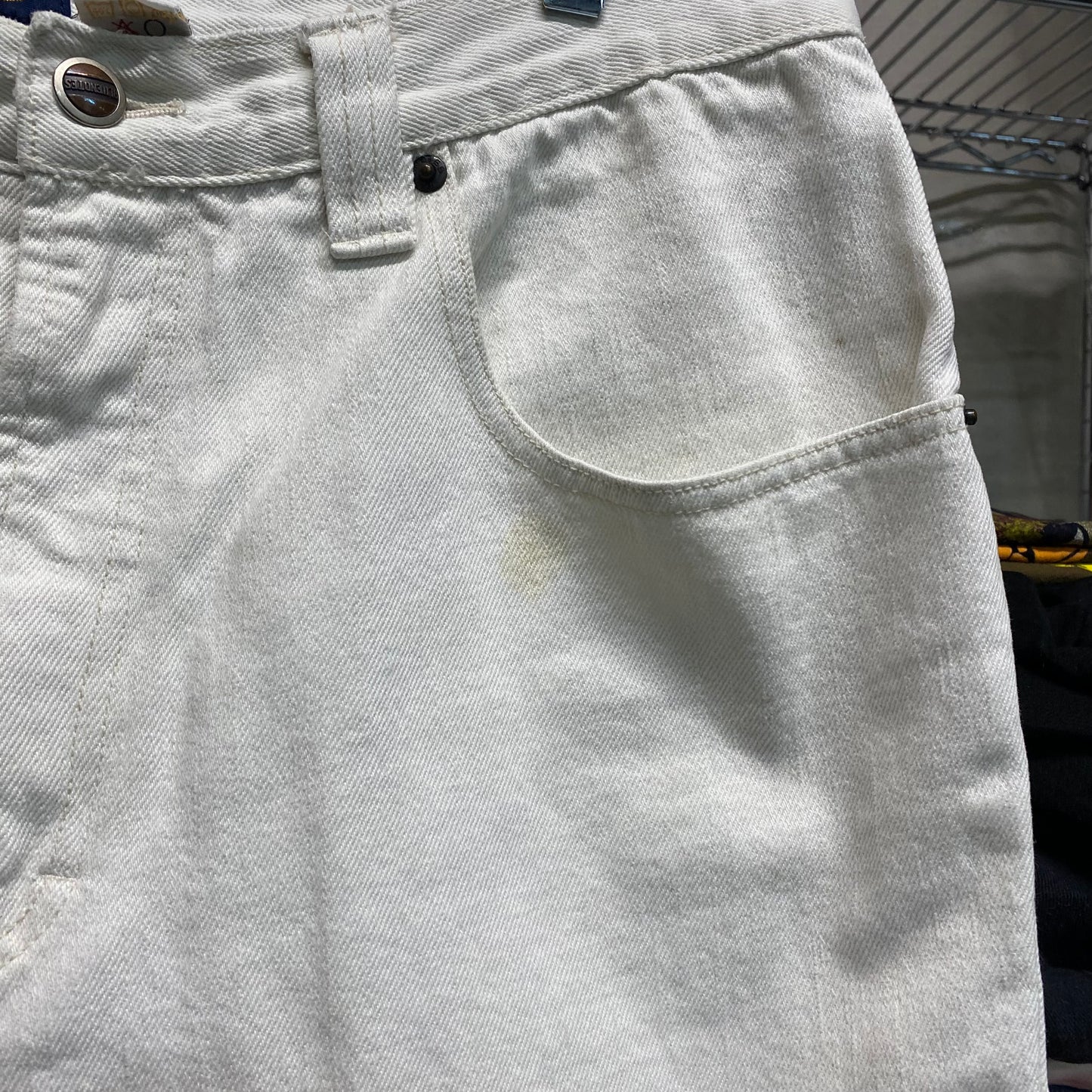 90s baggy white denim short