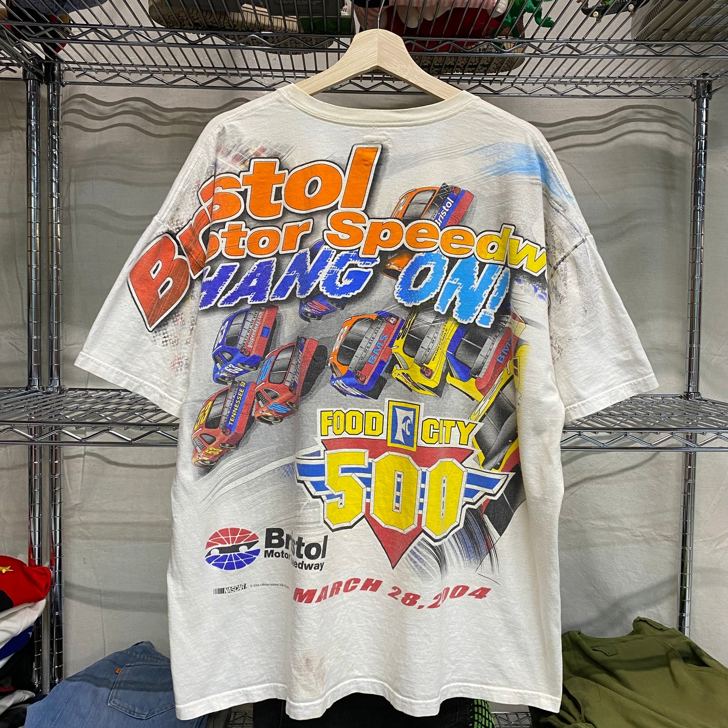 2004 bristol motor speedway food city 500 all over print racing tee