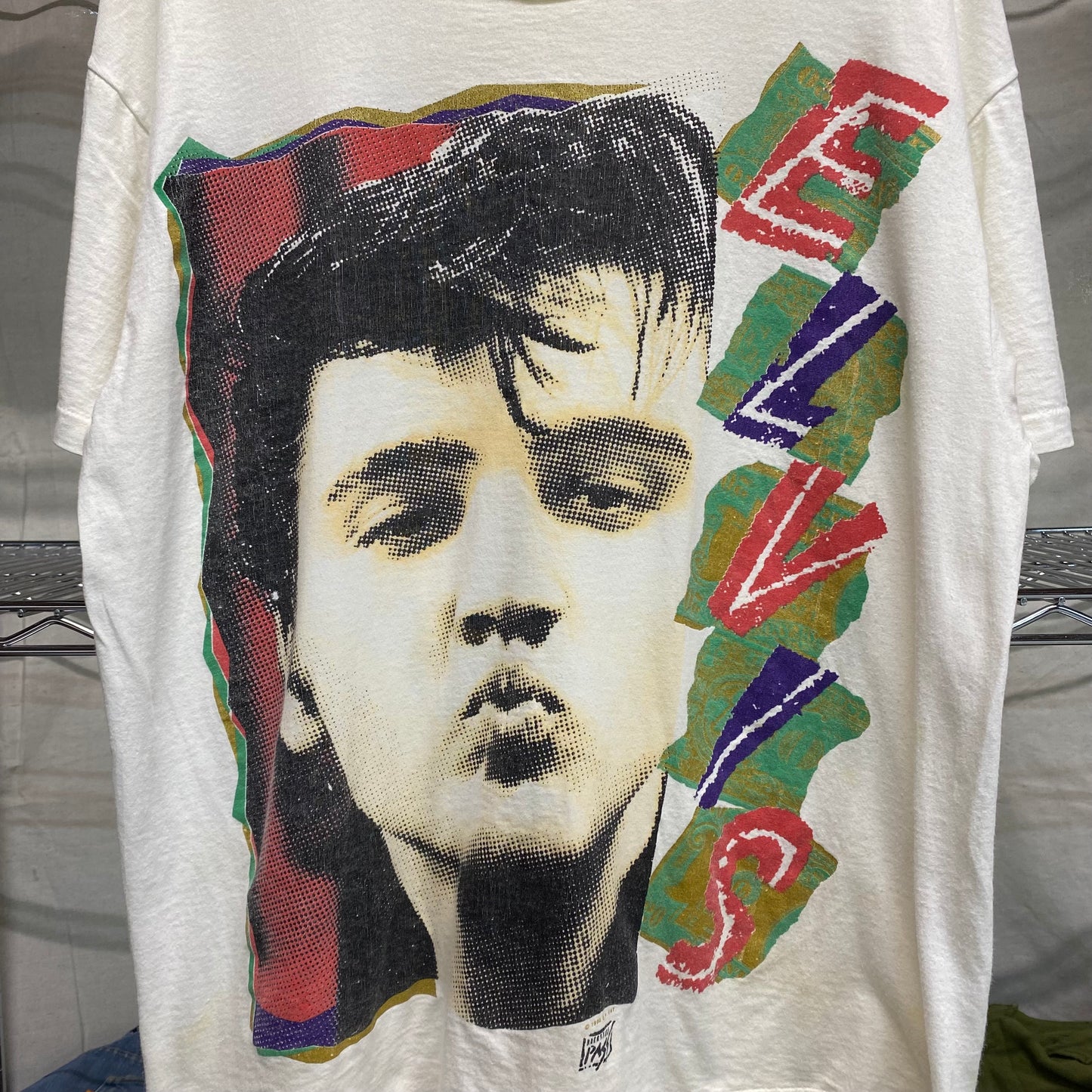 1990 backstage pass big print Elvis tee Size XL