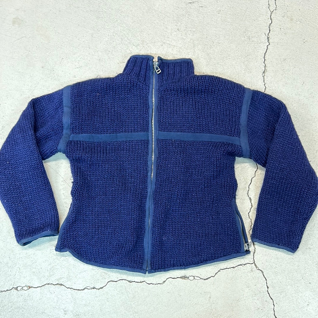 90s fleece lined thick knit zip up