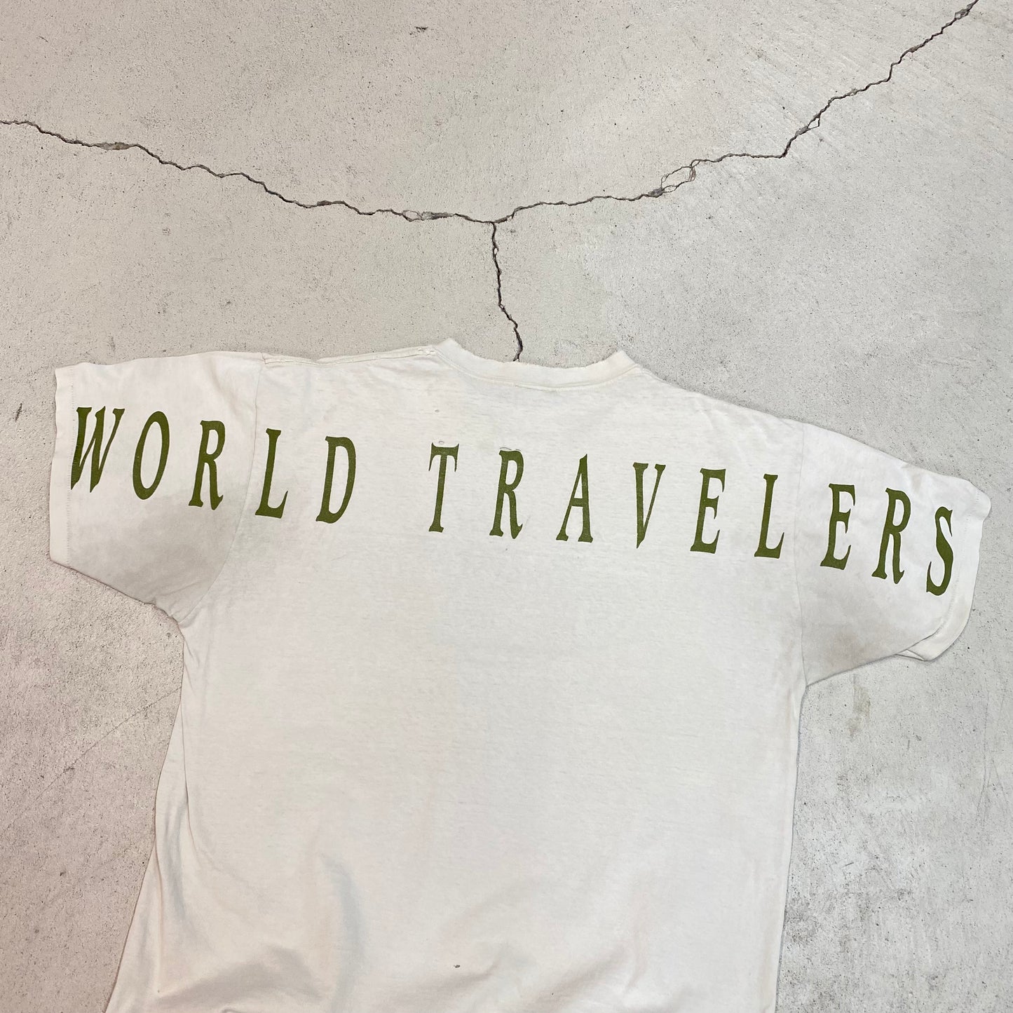 1990s Distressed mickey mouse safari world traveler tee