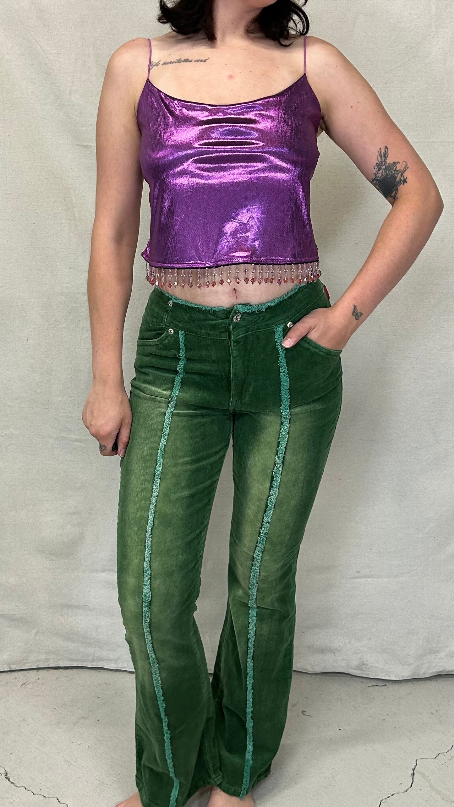 90s shiny backless party top