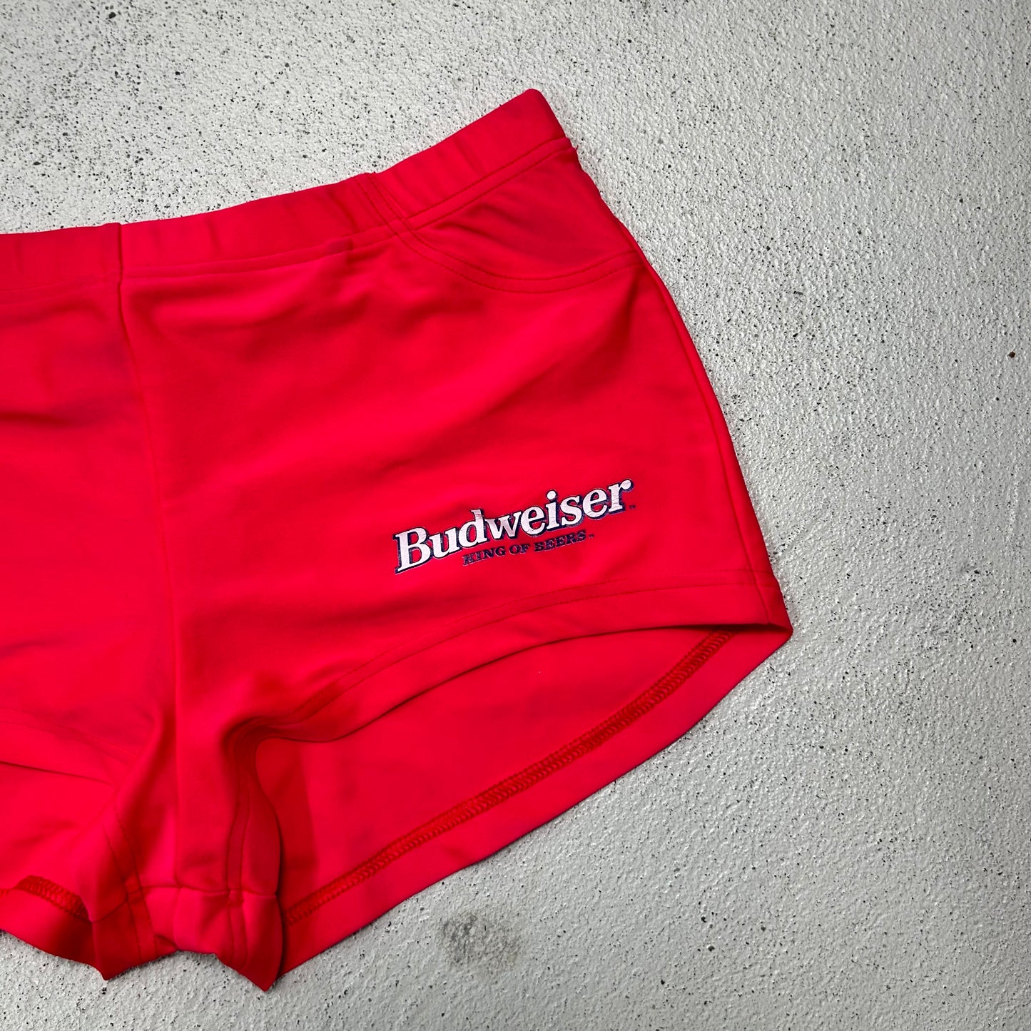 Deadstock early 2000s Budweiser micro shorts