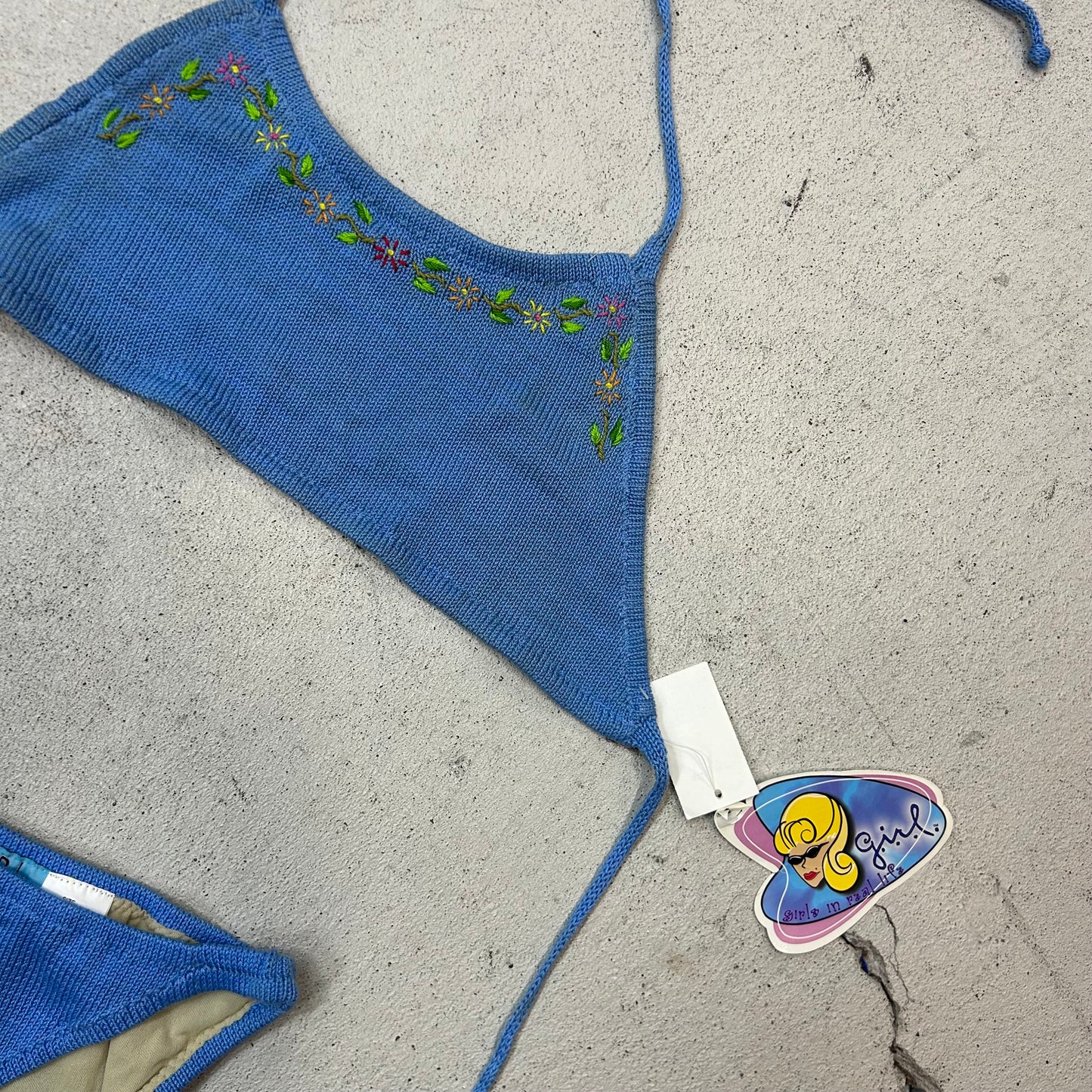 Deadstock 90s crotchet embroidered bikini