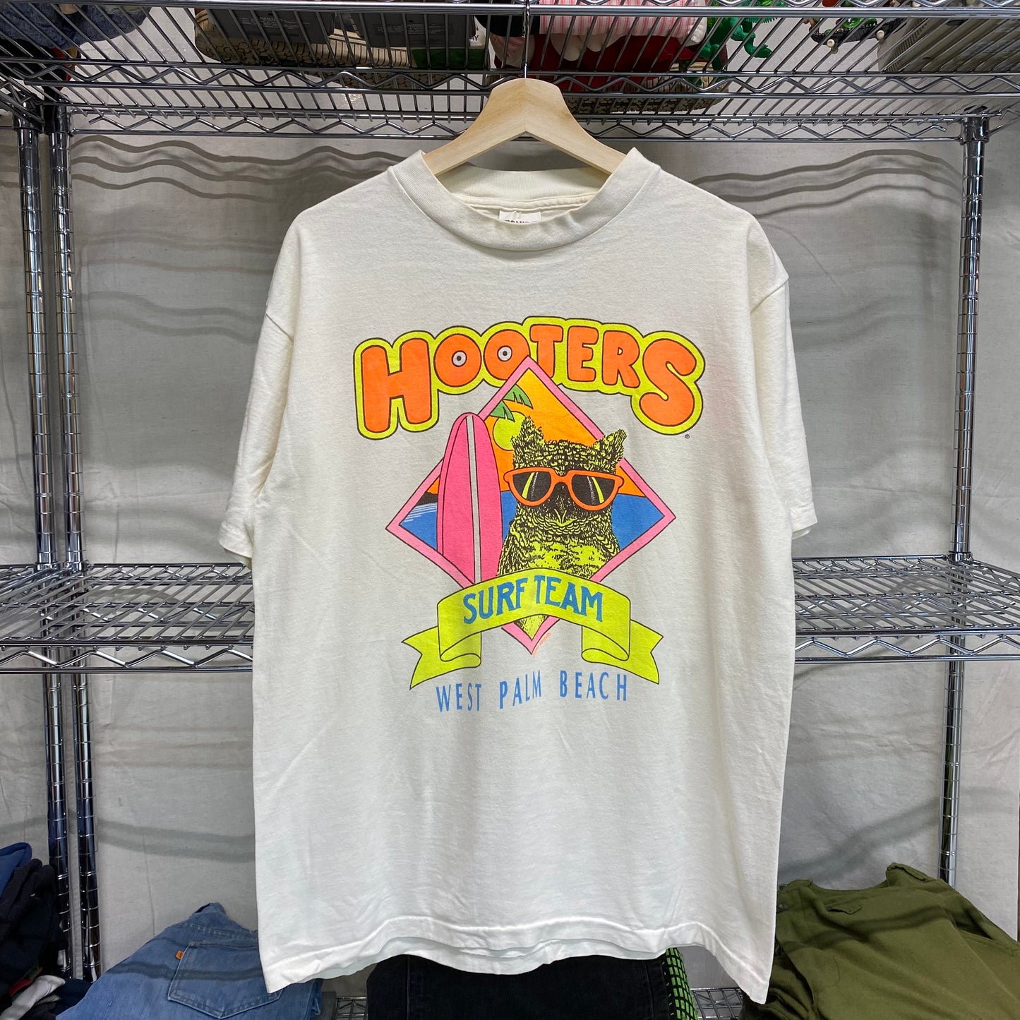 1989 hooters surf team west palm beach tee