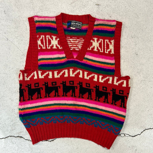 1980s printed sweater vest