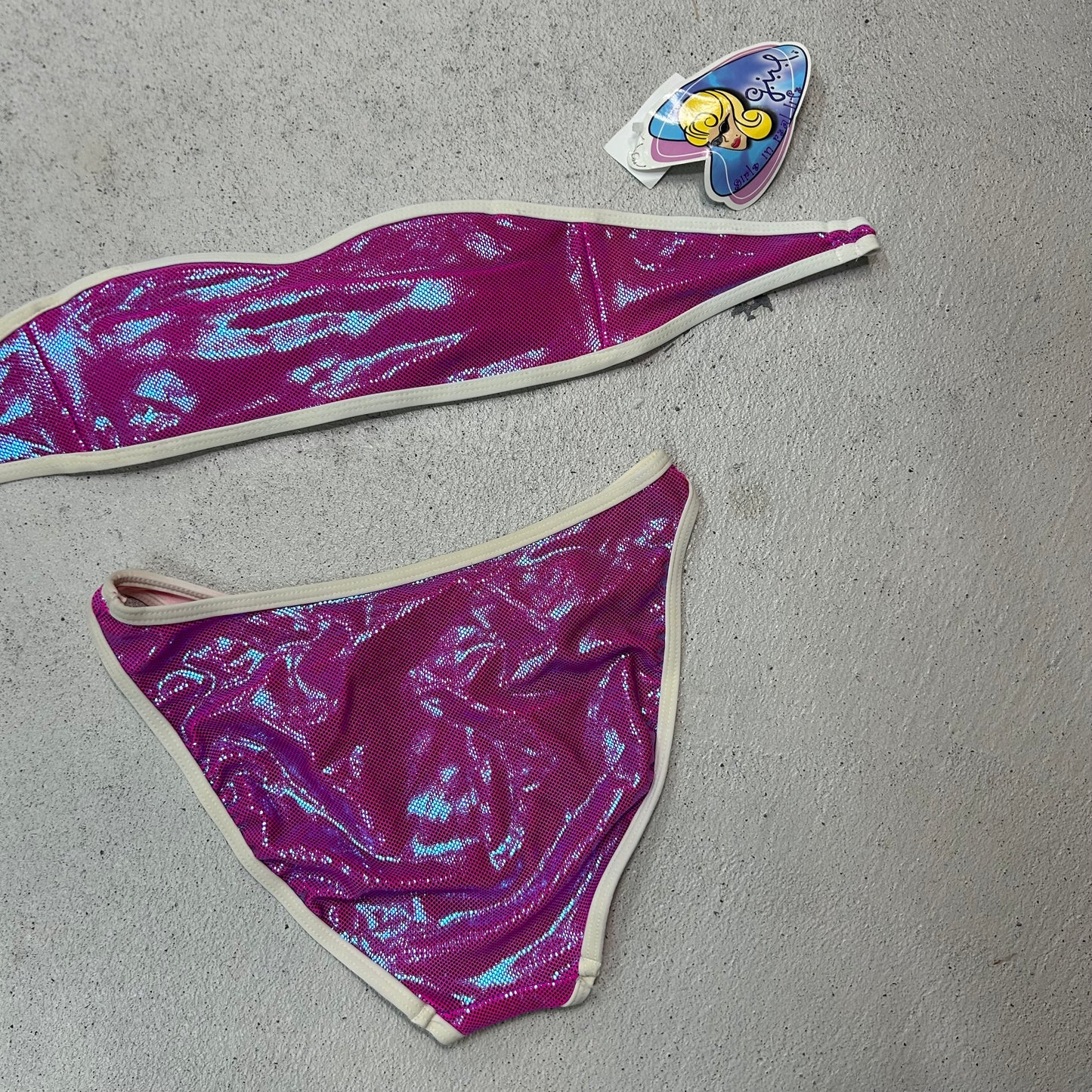 Deadstock 90s bandeau Barbie bikini