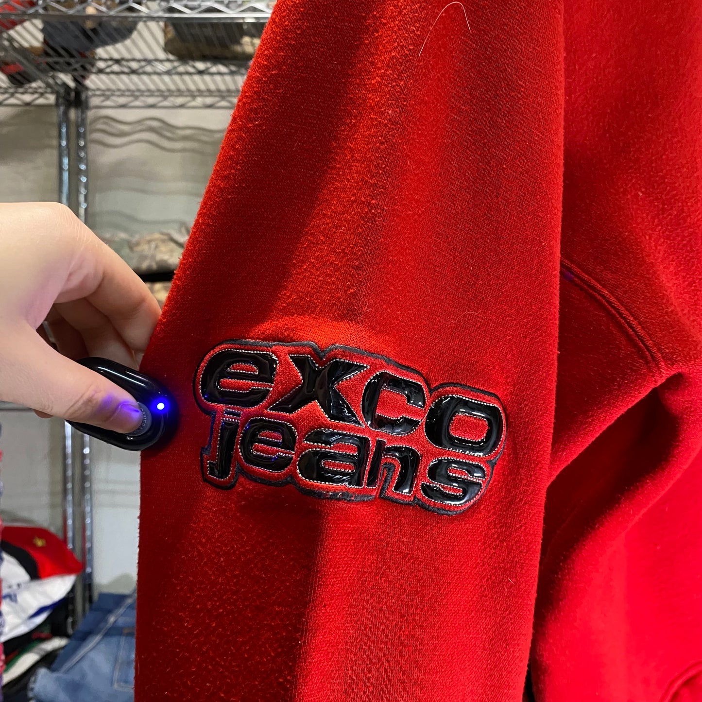 Early 2000s exco jeans rubber print hoodie