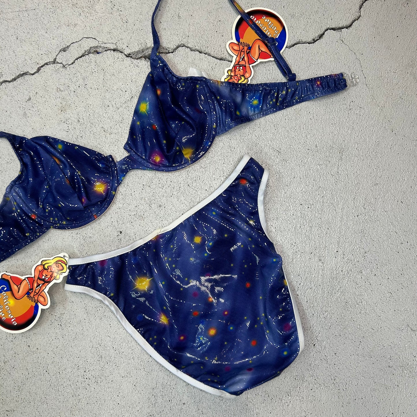 Deadstock 90s shiny celestial bikini