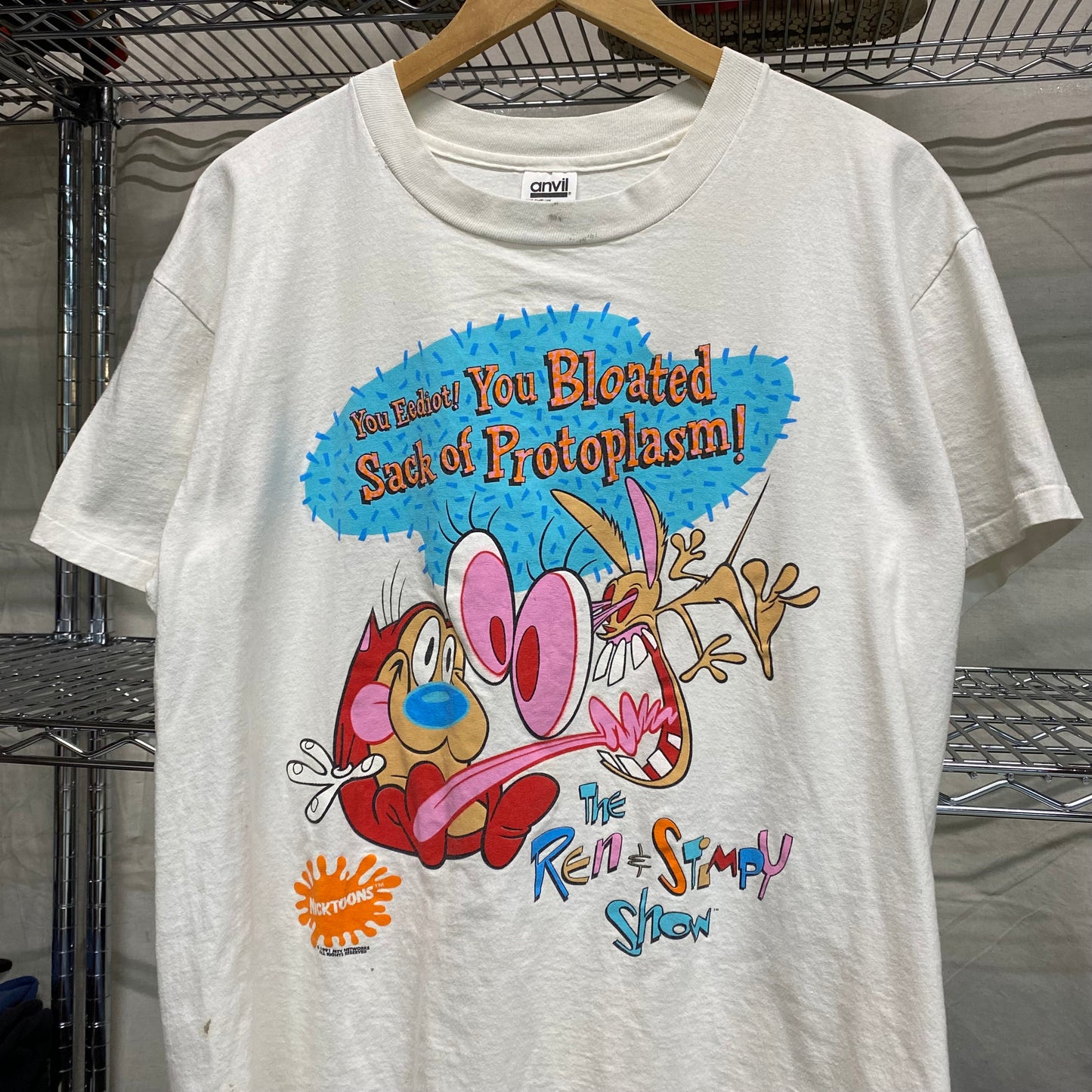 1991 ren and stimpy cartoon tee