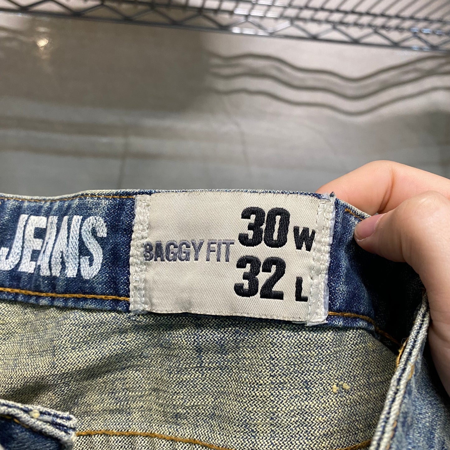 Early 2000s distressed baggy fit jeans