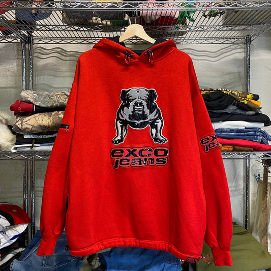 Early 2000s exco jeans rubber print hoodie