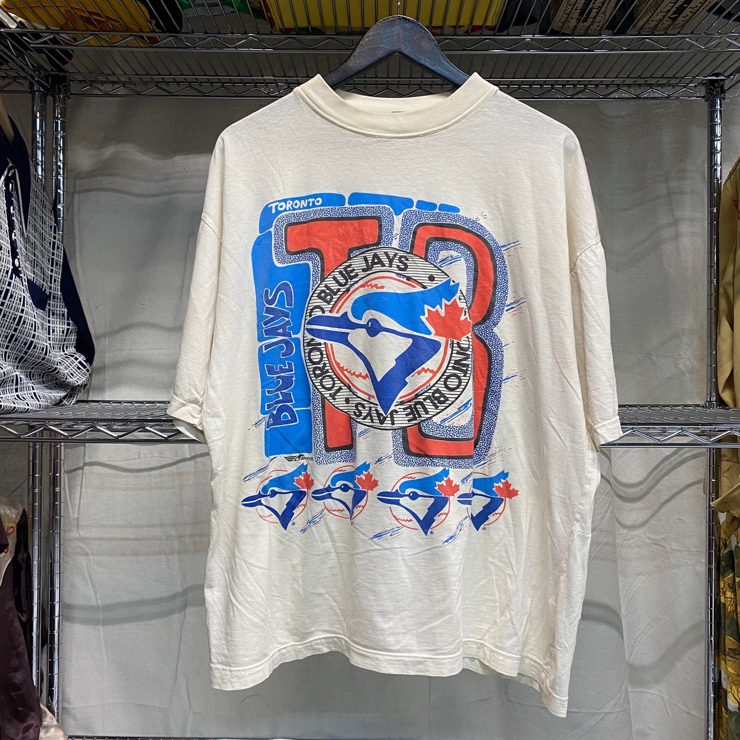 Vintage 1990s blue jays big logo tee