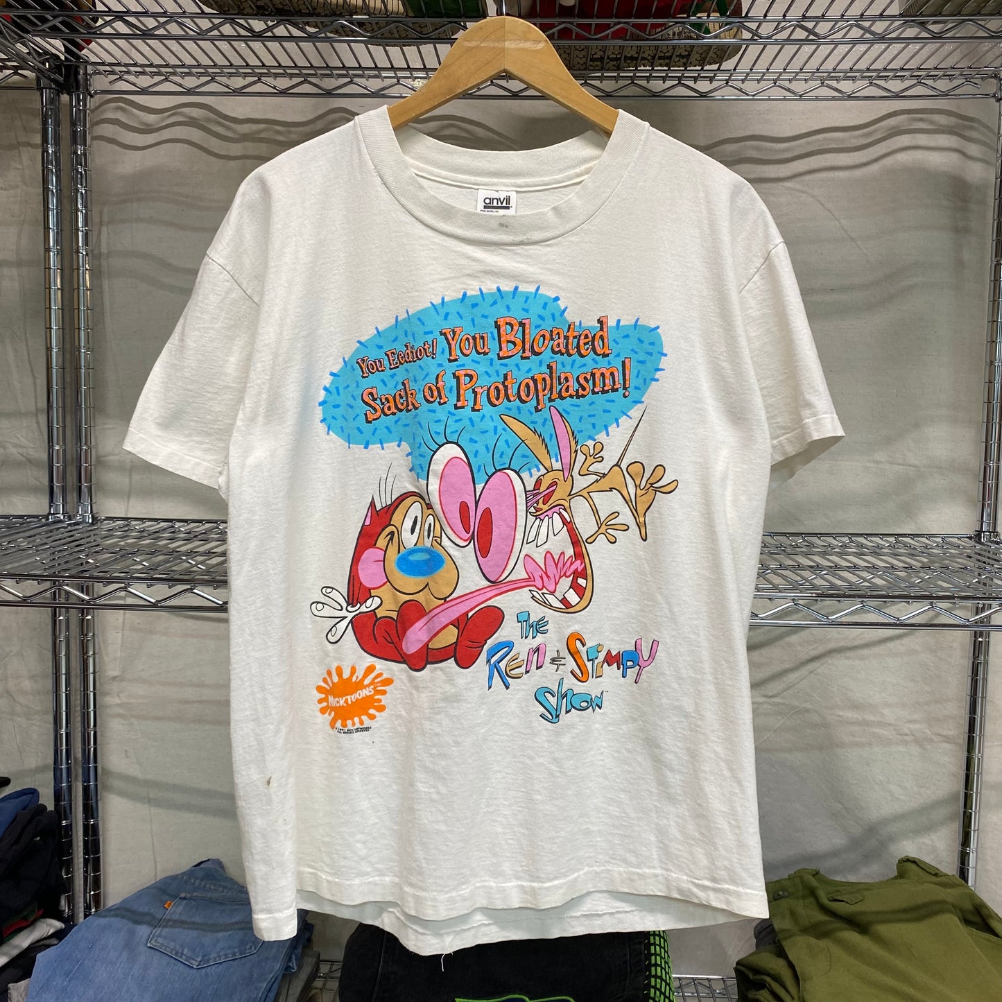 1991 ren and stimpy cartoon tee