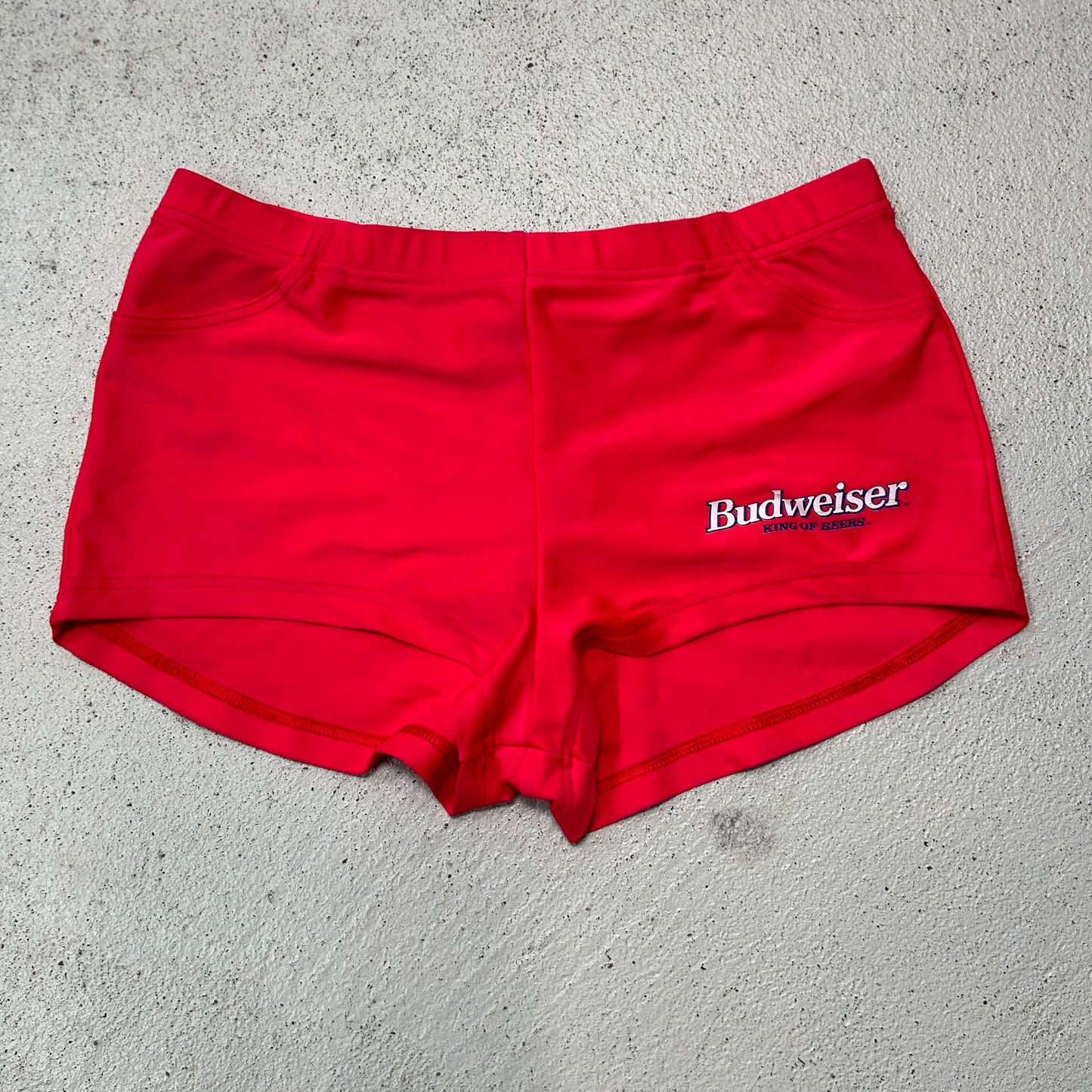 Deadstock early 2000s Budweiser micro shorts