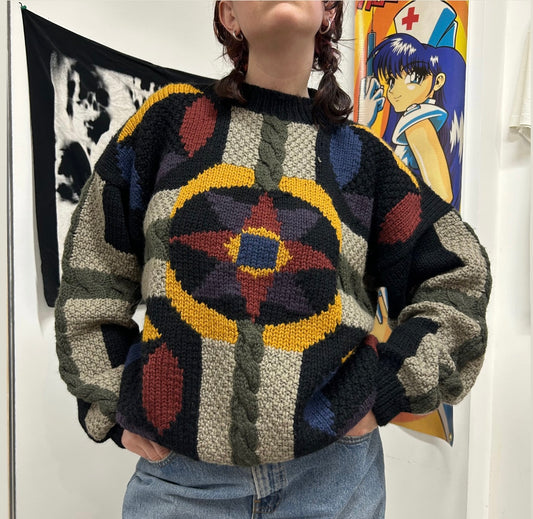 1980’s geometric chunky knit sweater