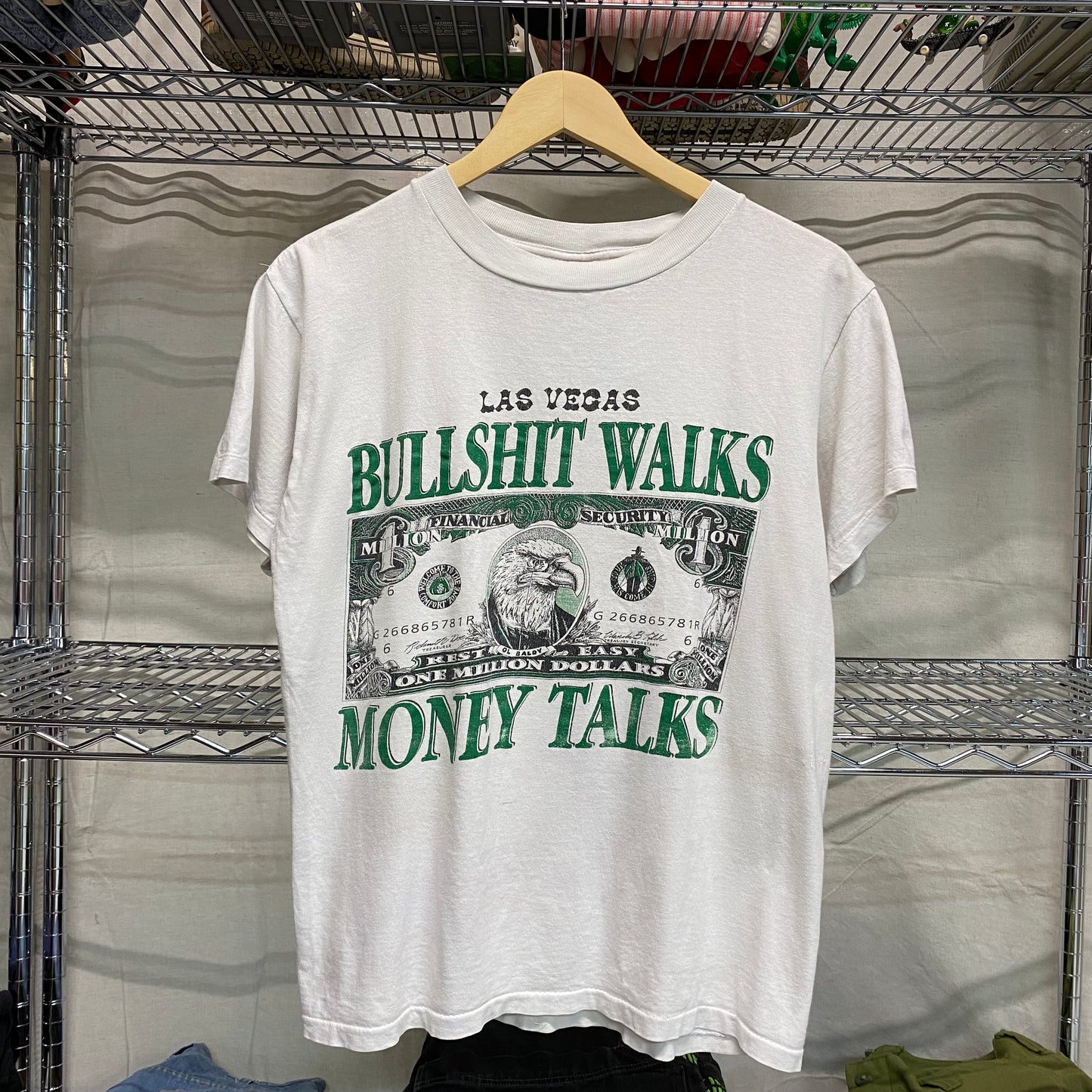 1990s las vegas bullshit walks money talks gambling tee