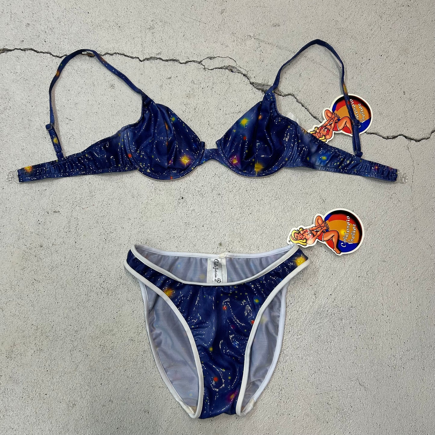 Deadstock 90s shiny celestial bikini