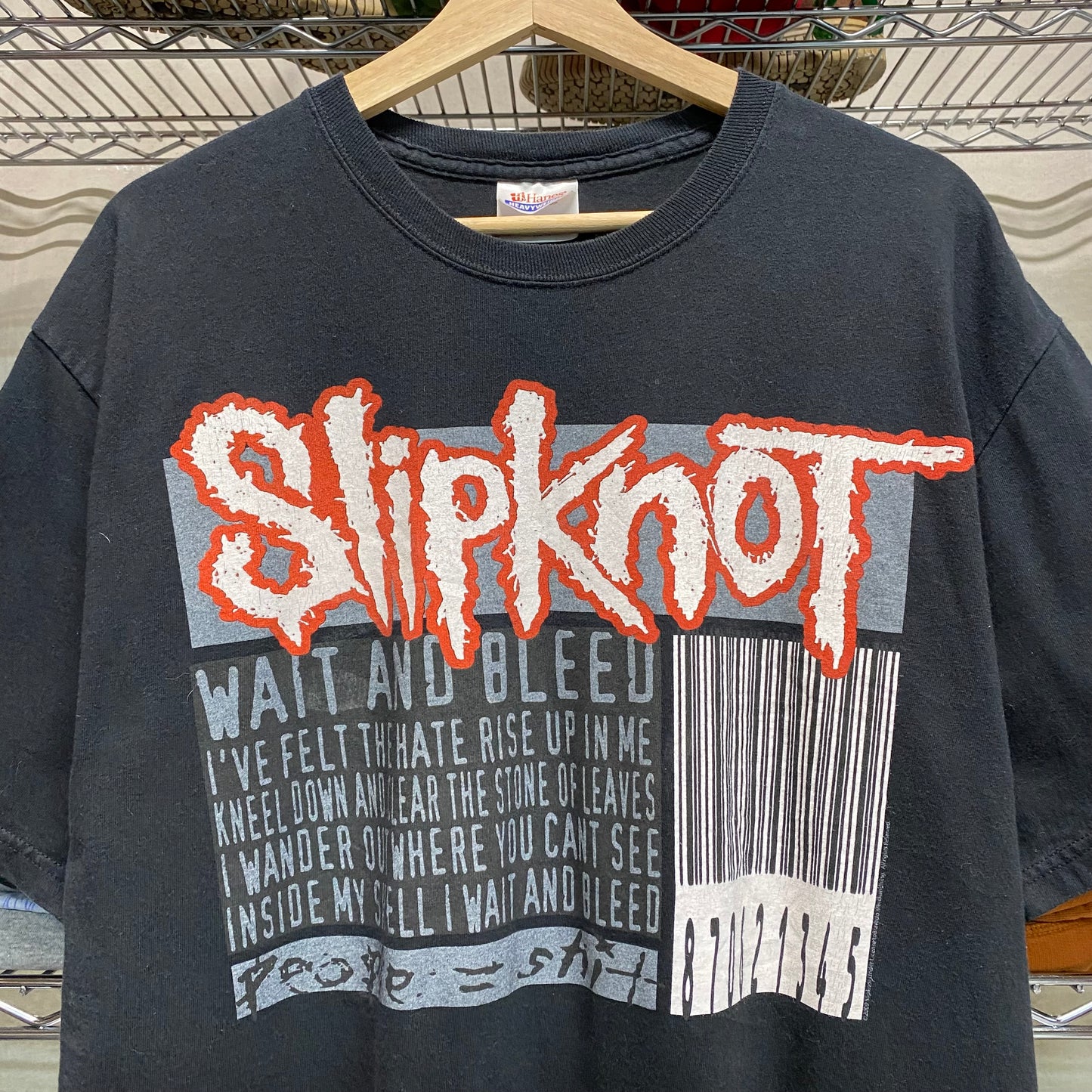 2000s slipknot wait and bleed lyrics tee