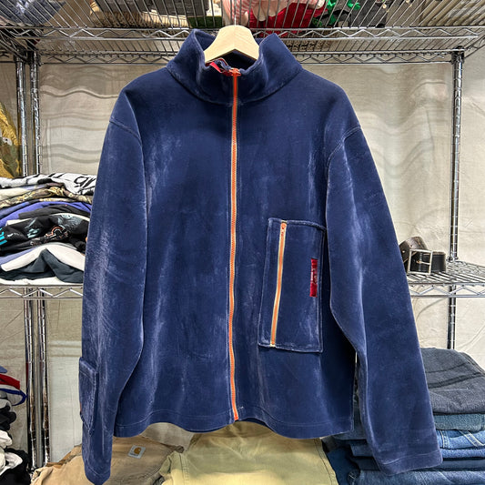 Deadstock 90s cargo velvet zip up