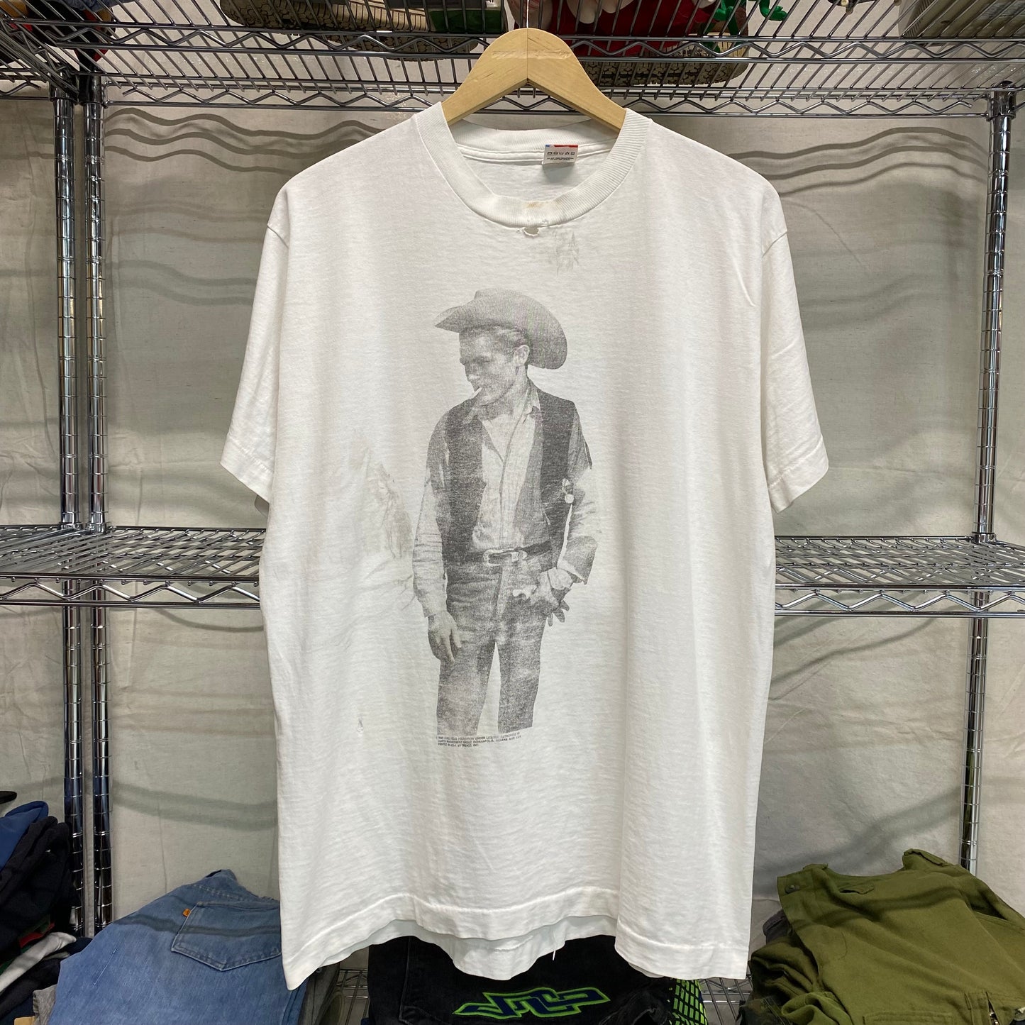 1990s distressed james dean “giant” western tee