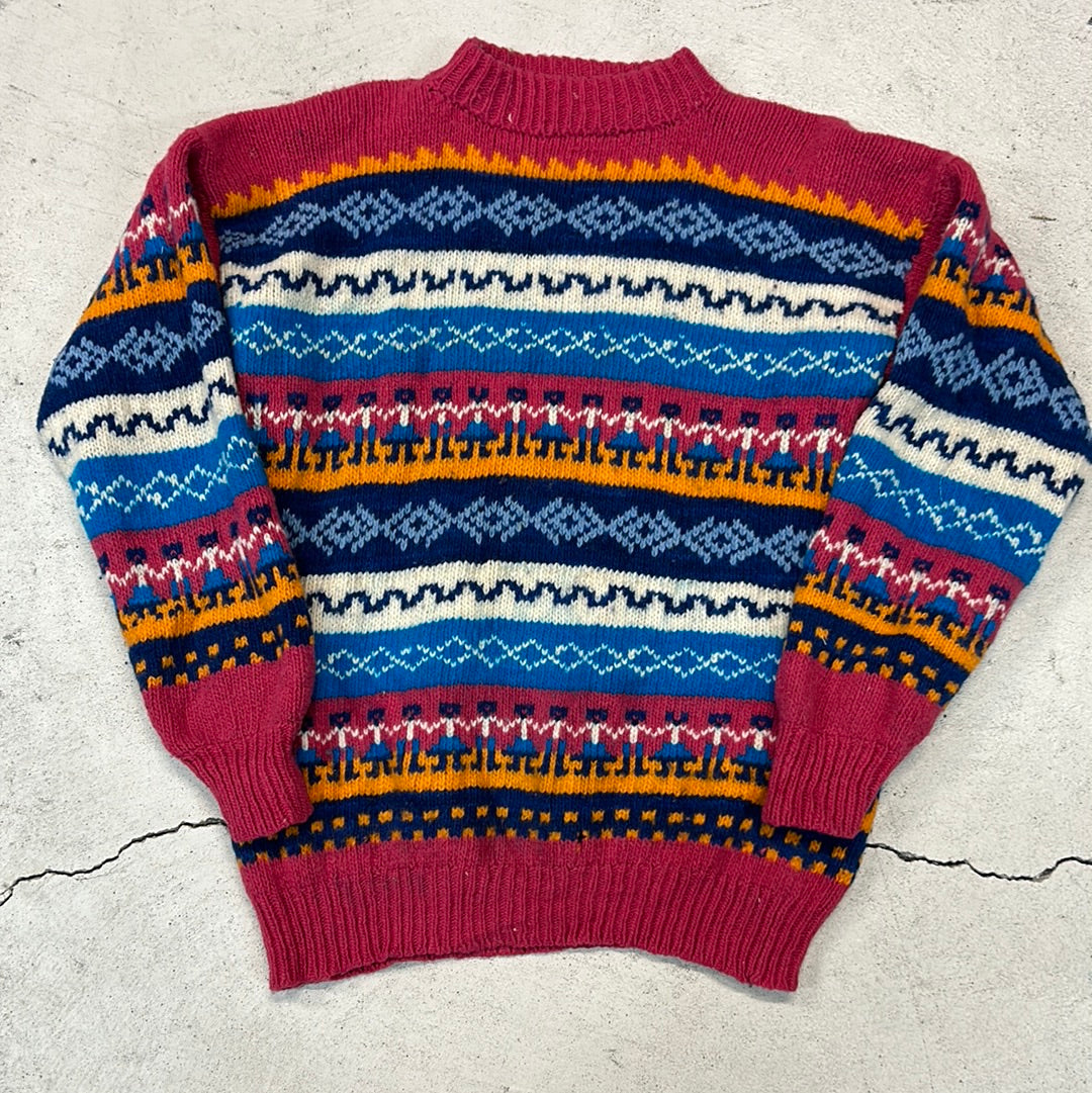 1980s patterned knit sweater