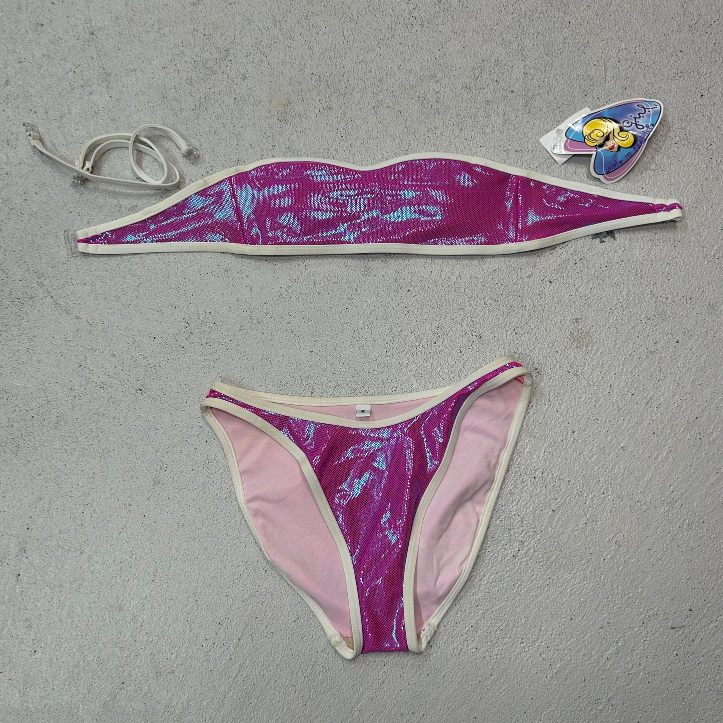 Deadstock 90s bandeau Barbie bikini