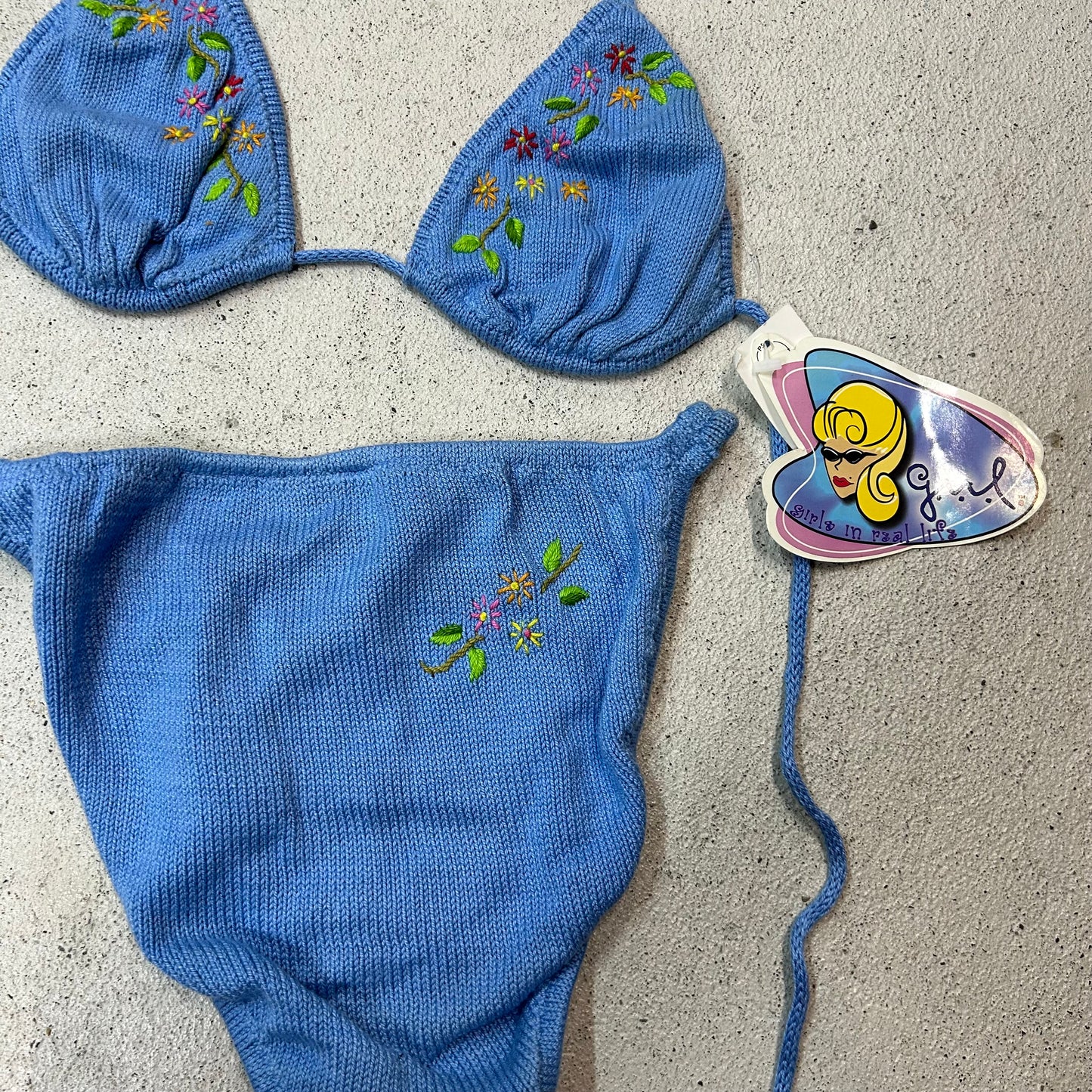 Deadstock 90s crotchet embroidered bikini