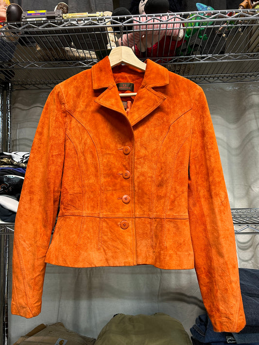 90s Danier orange suede blazer