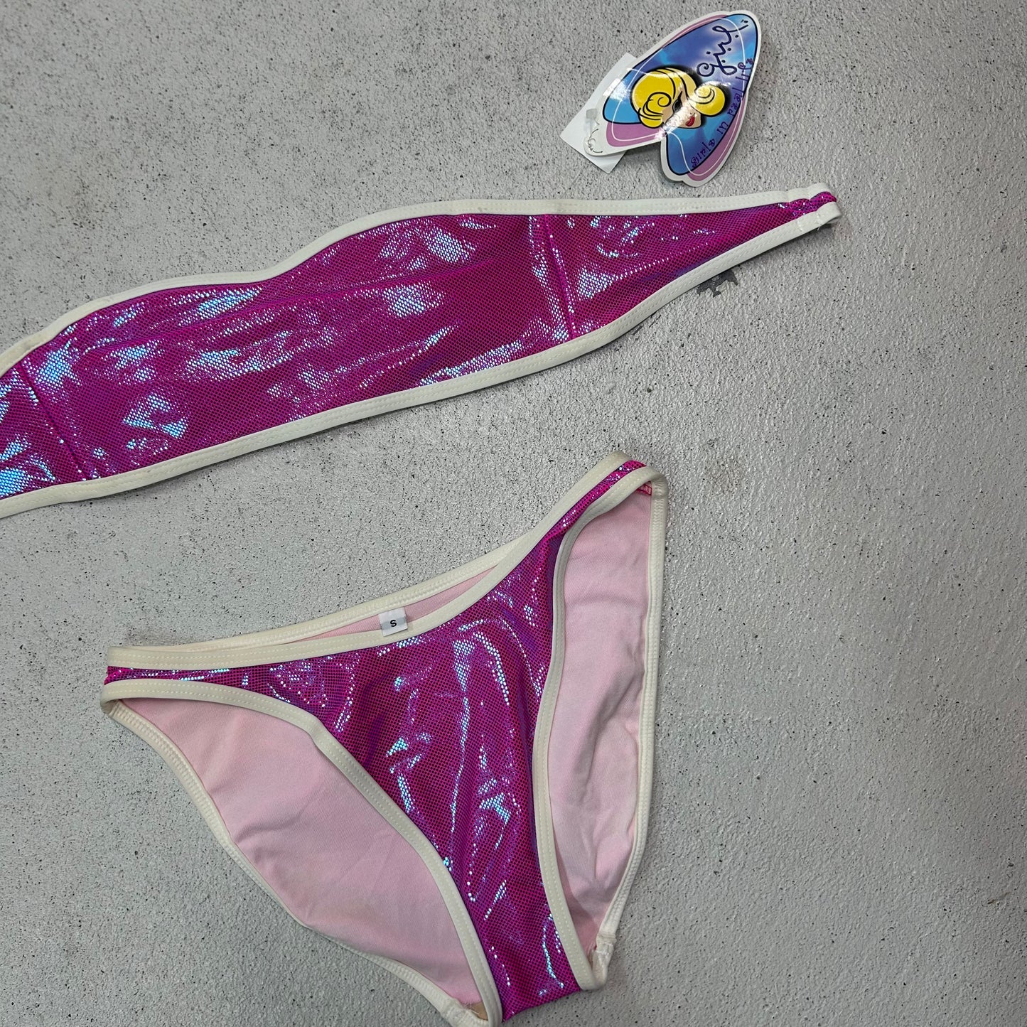 Deadstock 90s bandeau Barbie bikini